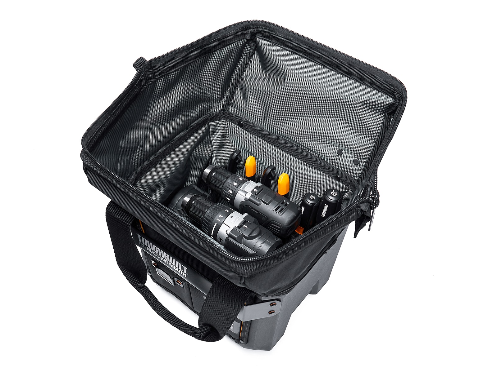 Bolsa de herramientas TOUGHBUILT Massive Mouth M de plástico negro de 12 pulgadas de ancho x 11 pulgadas de profundidad x 15 pulgadas de largo TBL-CT-62-12