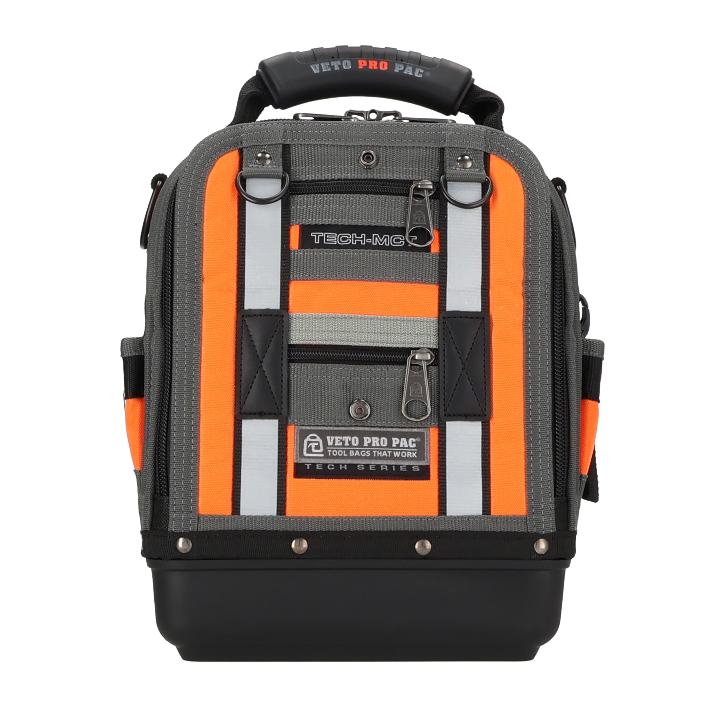 Bolso de herramientas con cierre de nylon en color naranja de alta visibilidad Veto Pro Pac, 12 pulgadas de ancho x 8.5 pulgadas de profundidad x 14 pulgadas de largo VPP10242