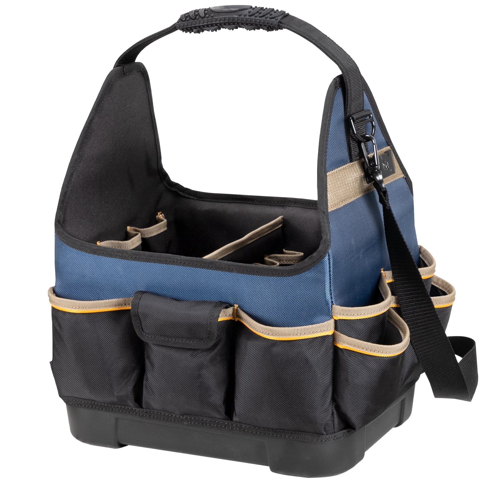 Tote de electricista de poliéster balístico negro/azul 13 pulg. L x 10 pulg. A x 17 pulg. L de Custom LeatherCraft PB1531