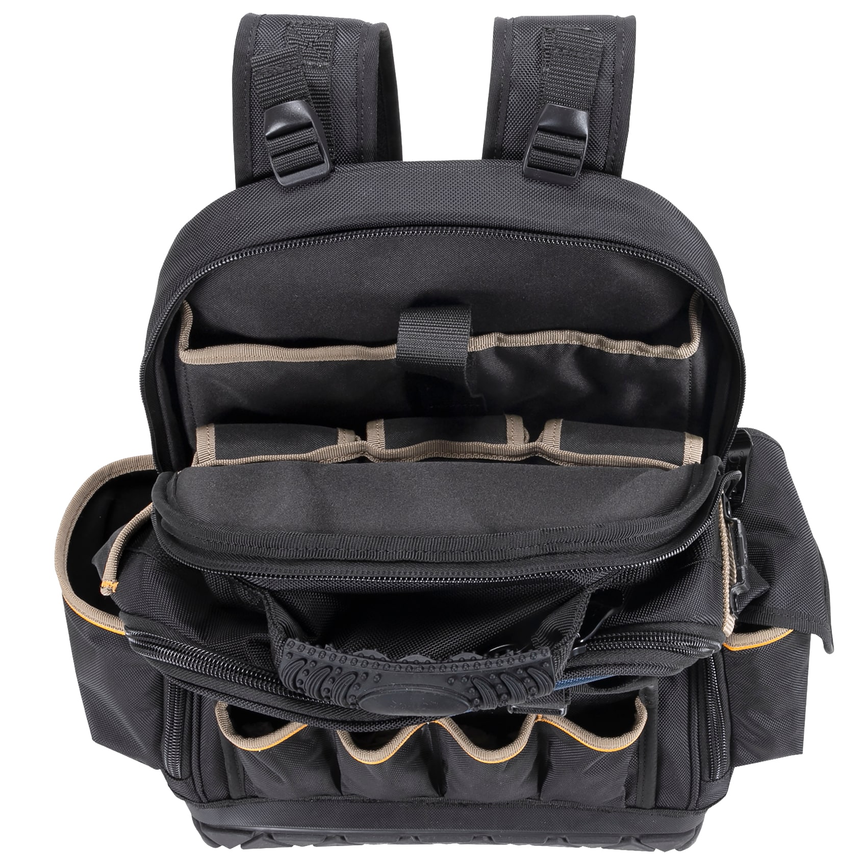 Tote de electricista de poliéster balístico negro/azul 13 pulg. L x 10 pulg. A x 17 pulg. L de Custom LeatherCraft PB1531
