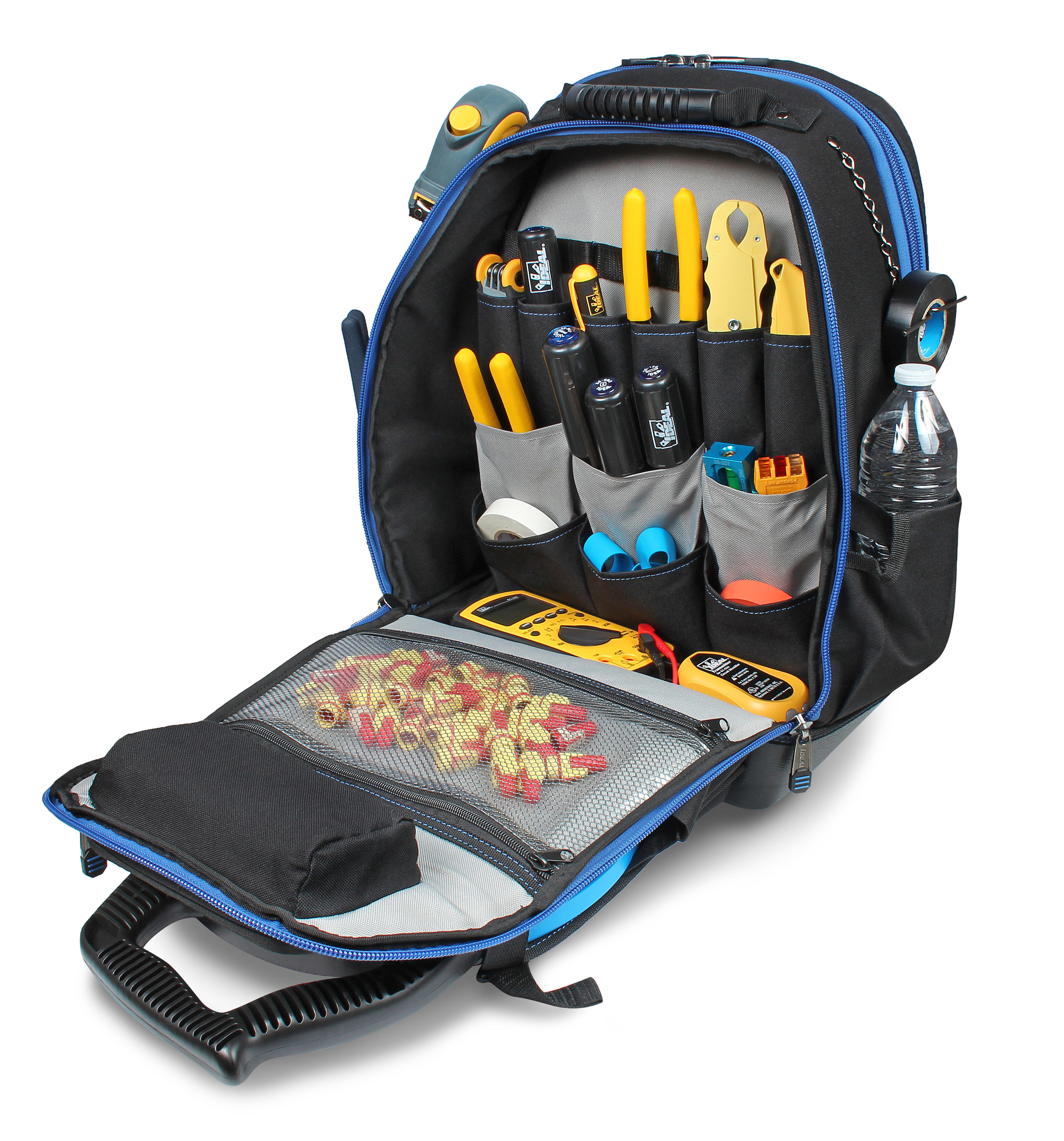 Mochila con cierre IDEAL Pro Series de poliéster negro de 16 pulgadas de ancho x 10.5 pulgadas de profundidad x 19 pulgadas de largo