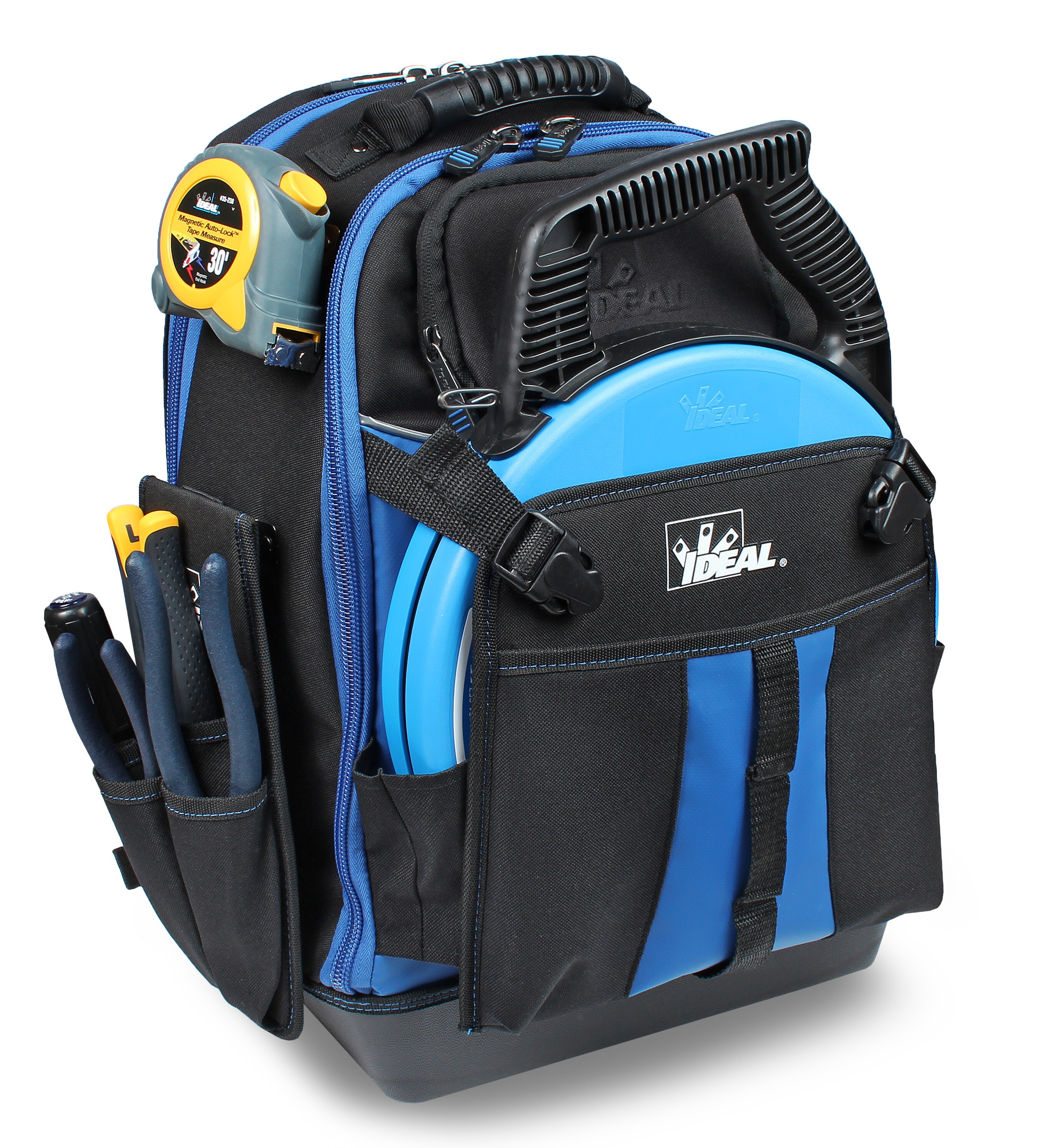 Mochila con cierre IDEAL Pro Series de poliéster negro de 16 pulgadas de ancho x 10.5 pulgadas de profundidad x 19 pulgadas de largo