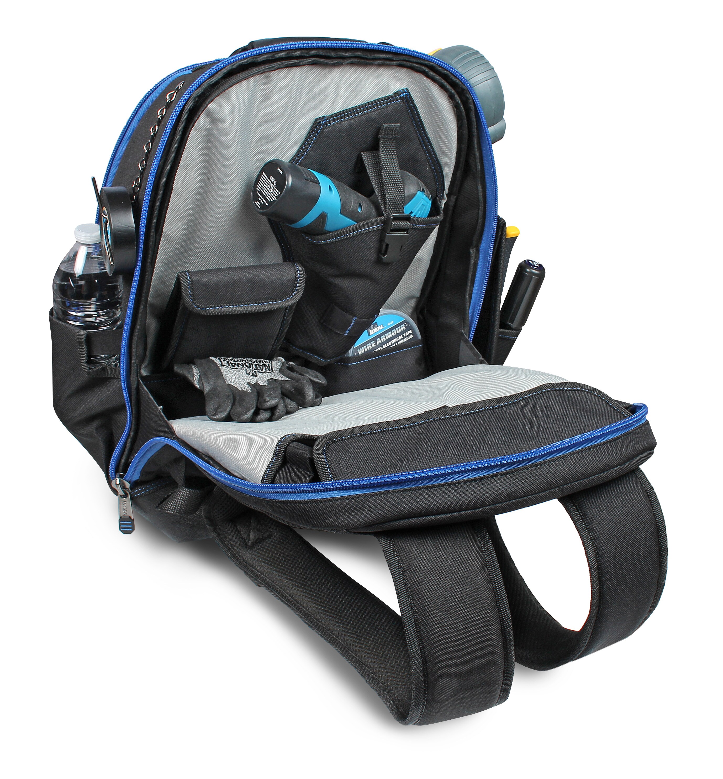 Mochila con cierre IDEAL Pro Series de poliéster negro de 16 pulgadas de ancho x 10.5 pulgadas de profundidad x 19 pulgadas de largo