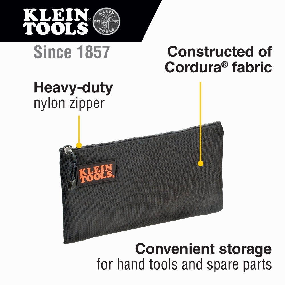 Bolsa con cierre Klein Tools, estuche de herramientas de Nylon Cordura, 12-1/2 pulgadas 5139B