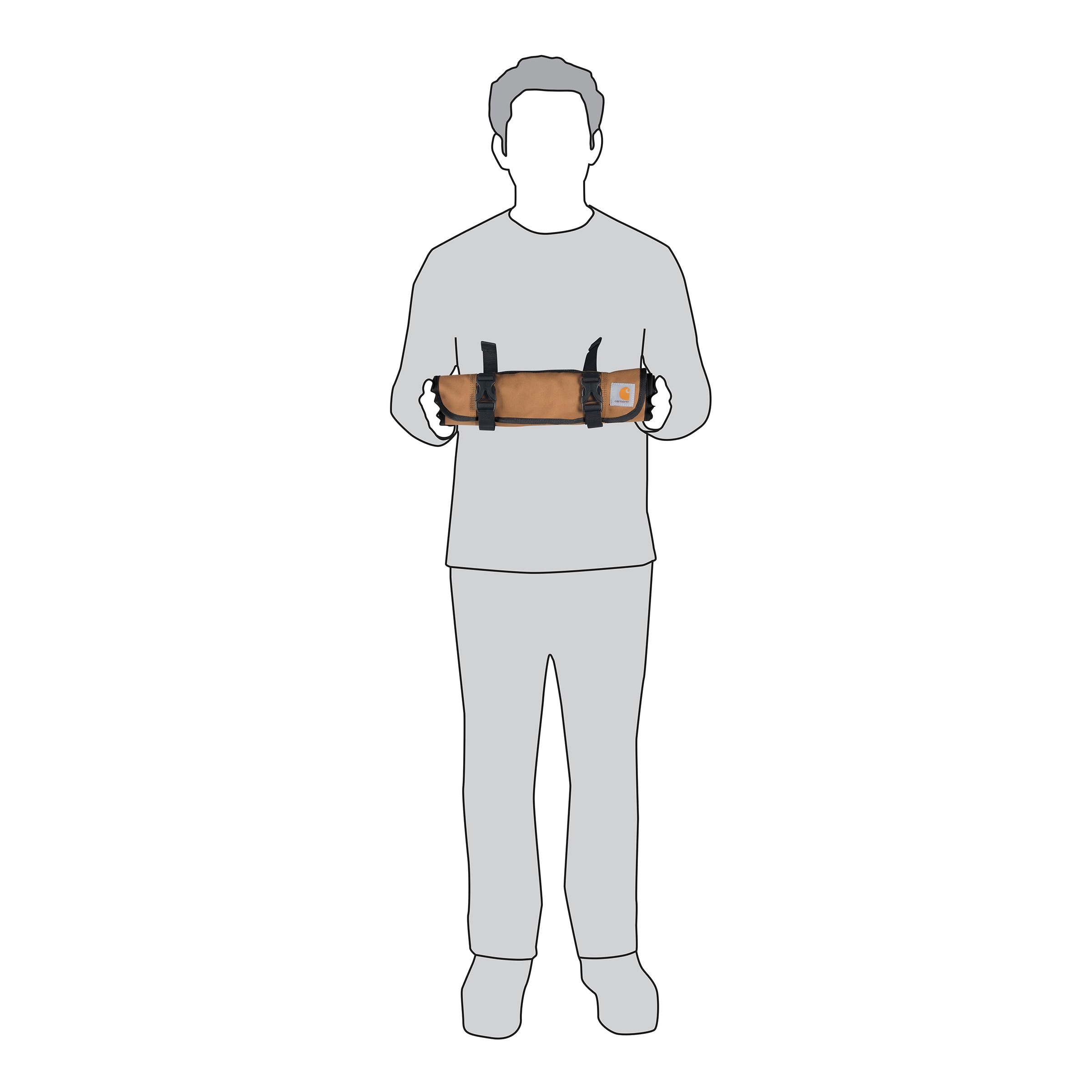 Carhartt 18 Bolsillos para Herramientas en Poliéster Grava 26 pulgadas de ancho x 4.5 pulgadas de profundidad x 0.2 pulgadas de largo Rollo Utilitario con Gancho y Lazo B000052103999