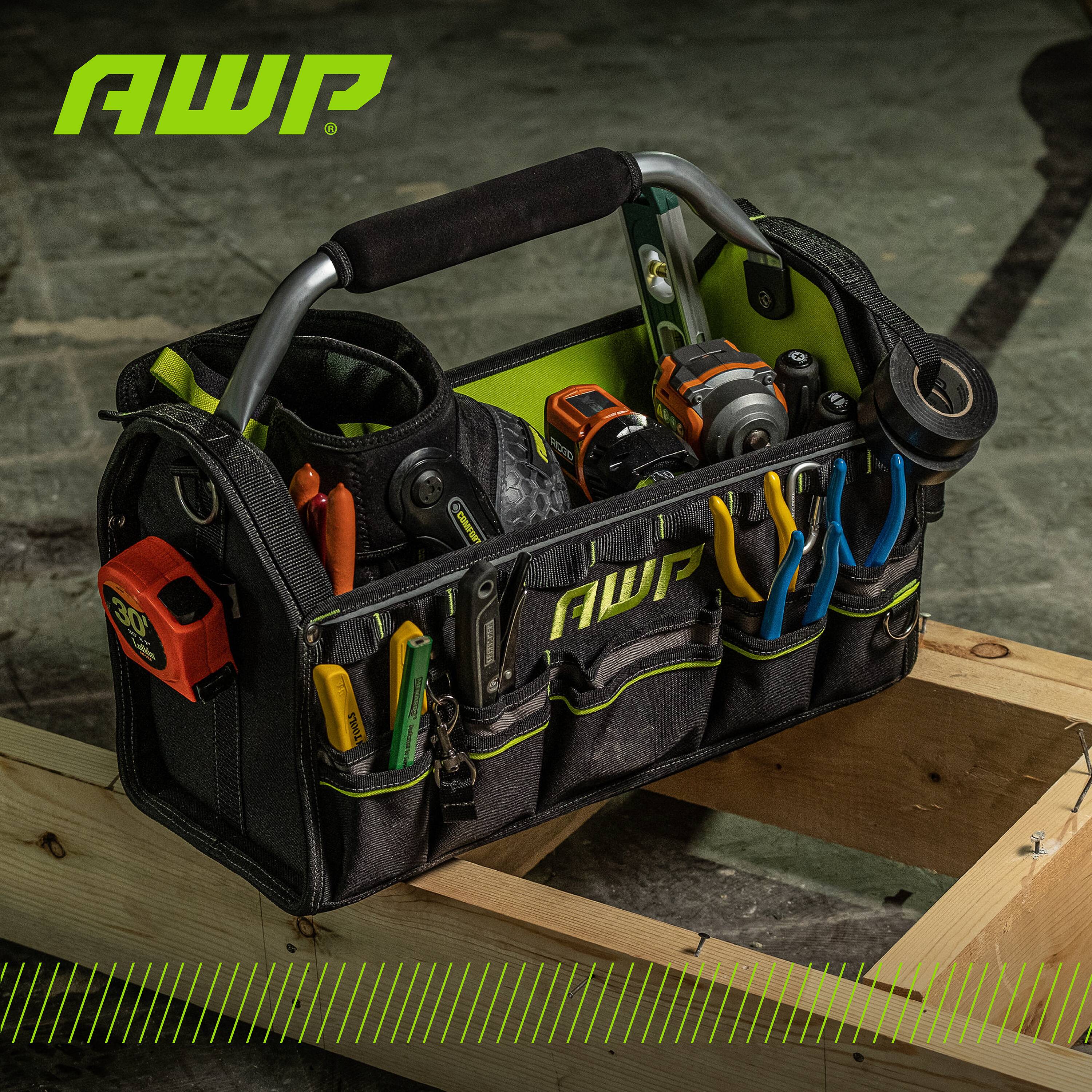 AWP Negro Poliéster 18 pulgadas de ancho x 8.5 pulgadas de profundidad x 10.25 pulgadas de largo Bolsa de herramientas L-22128-1