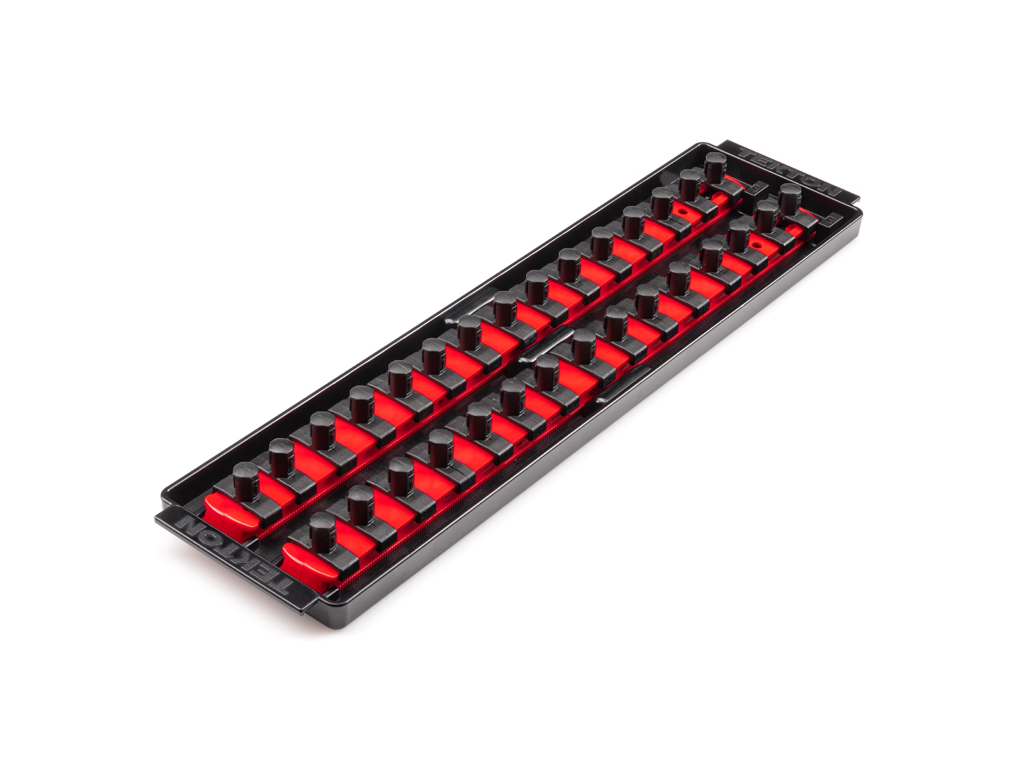 Organizador de sockets de plástico TEKTON - Rieles de 3/8 pulgadas x 13 pulgadas con 30 clips OST12130