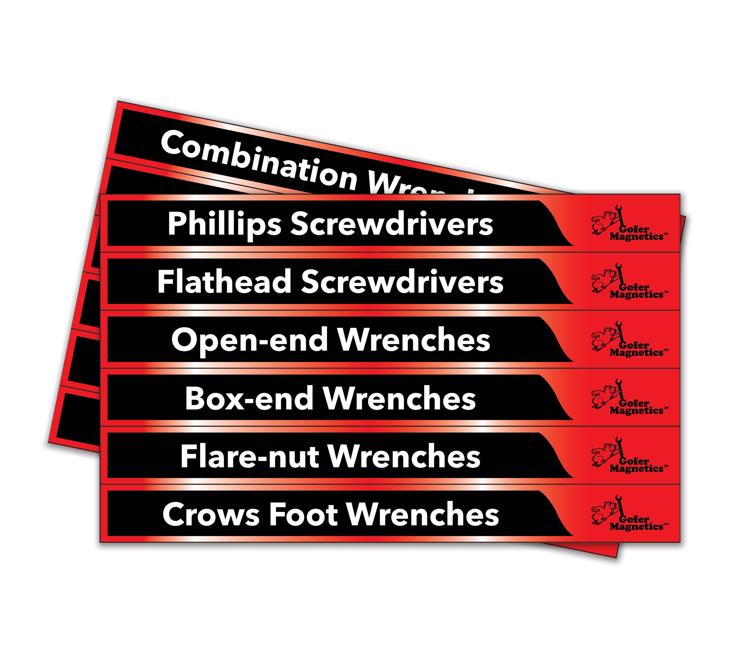 Conjunto de 48 Etiquetas Magnéticas Rojas y Negras para Caja de Herramientas con Accesorios Magnéticos
Includes two blank for writing in GMLB102