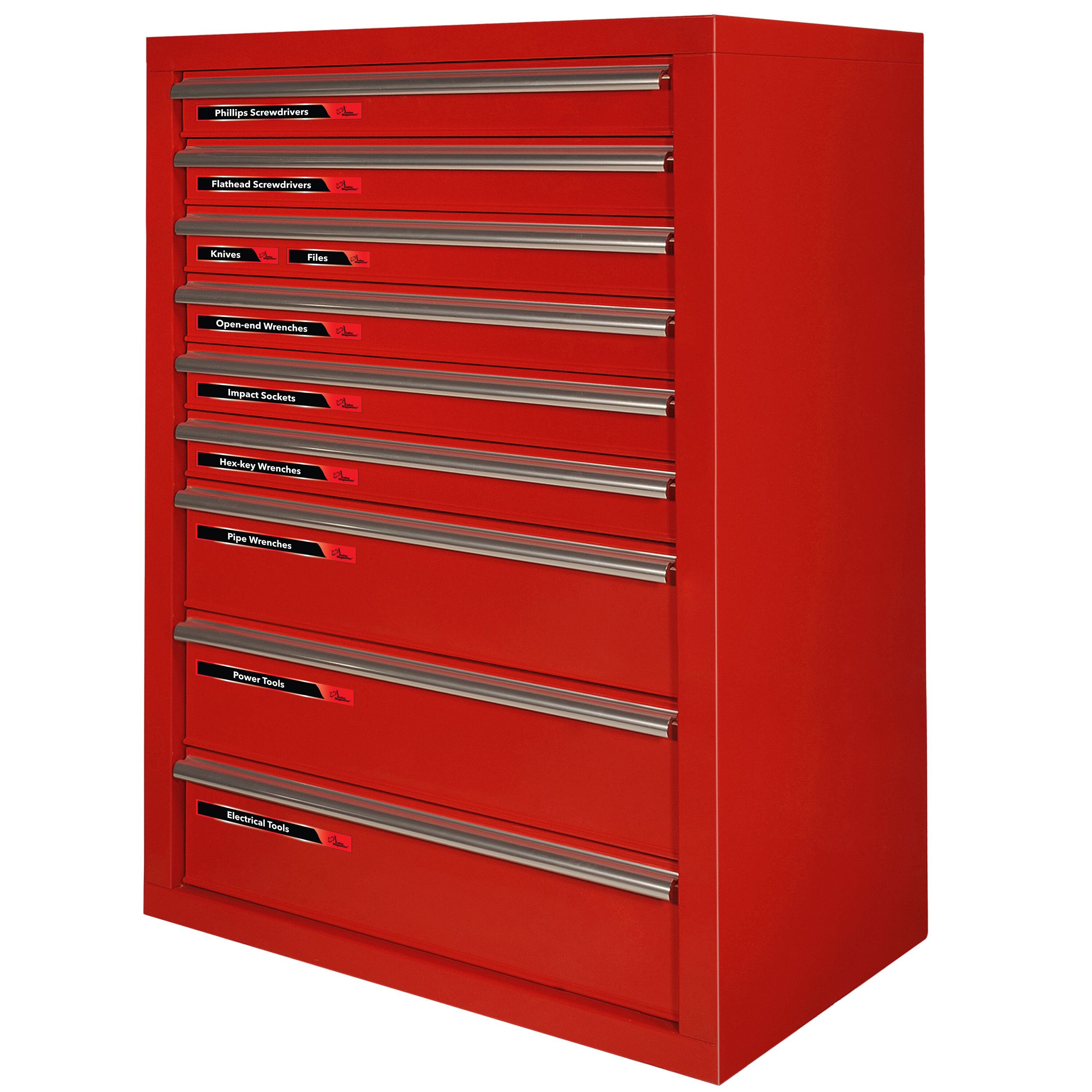 Conjunto de 48 Etiquetas Magnéticas Rojas y Negras para Caja de Herramientas con Accesorios Magnéticos
Includes two blank for writing in GMLB102