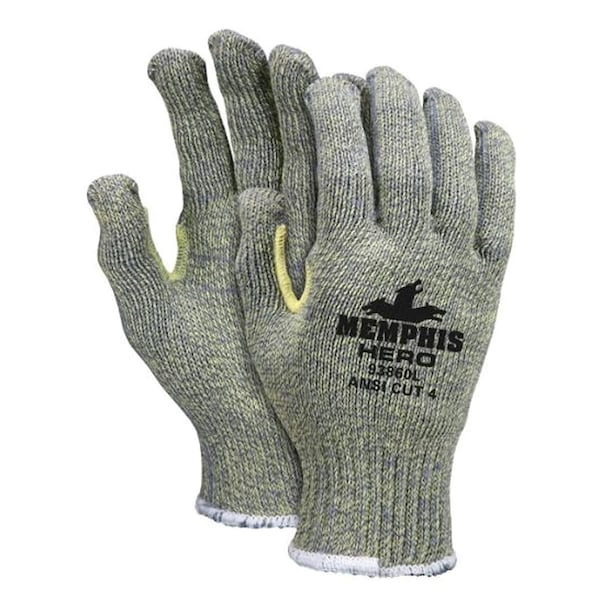 Mcr Safety 12 Pares de Guantes de trabajo resistentes a cortes sin recubrimiento, de héroe Pro de 7 gauge - 93860-XL