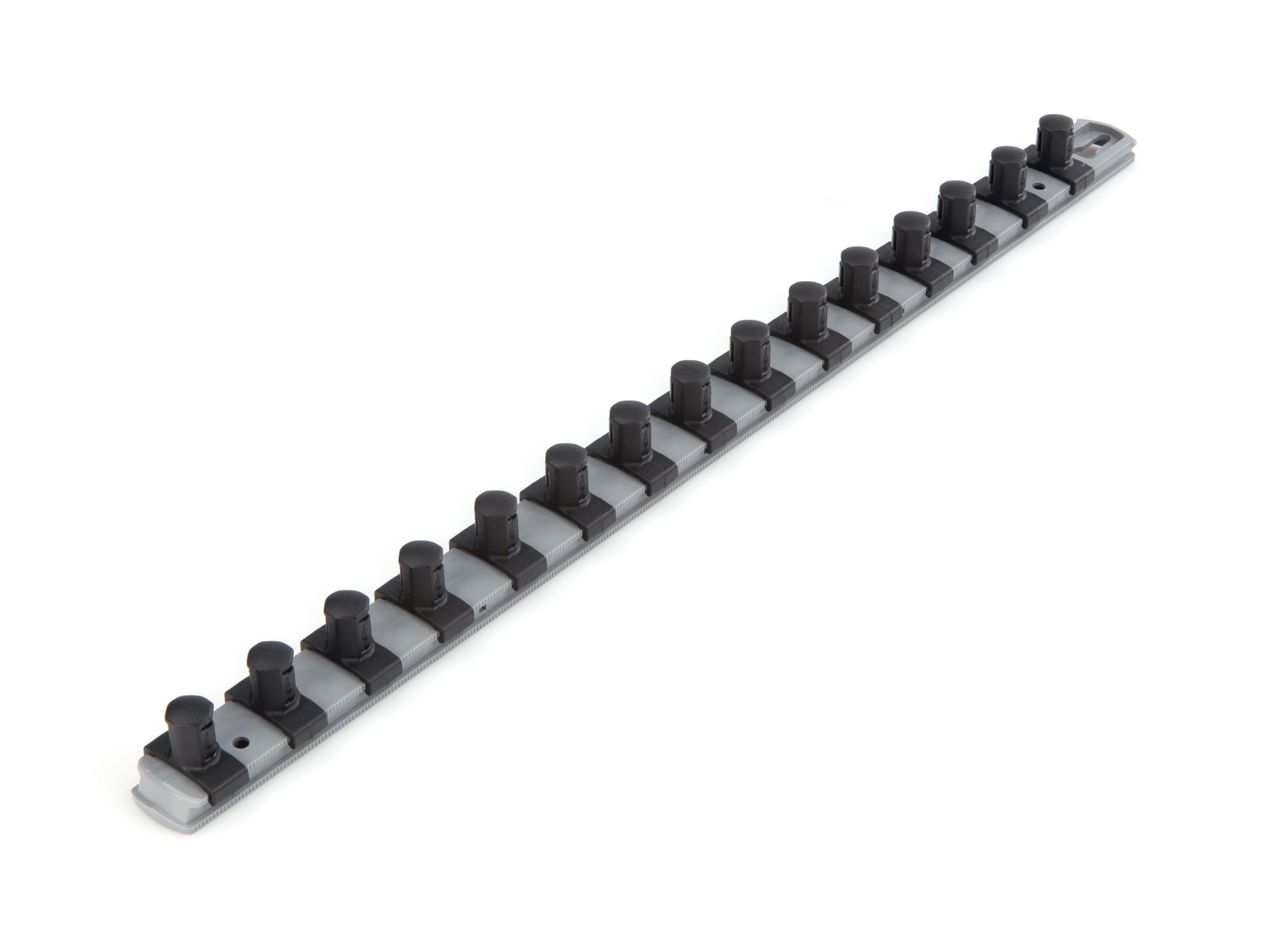 Almacenamiento de plástico para llaves TEKTON - Riel de 1/2 pulgada de unidad x 18 pulgadas con 15 clips OSR23315