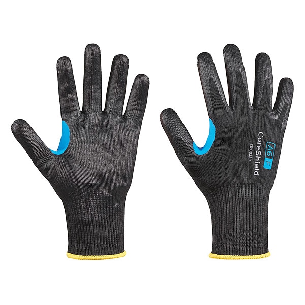 Guantes Honeywell resistentes al corte, Nivel de corte A6, 13 ga, Negro/Negro, Talla 7 - 26-0913B/7S