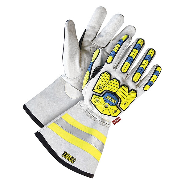 Guantes de cuero Bdg, Nivel de corte A5, Blanco/Blanco, 3XL - 20-9-10699-X3L