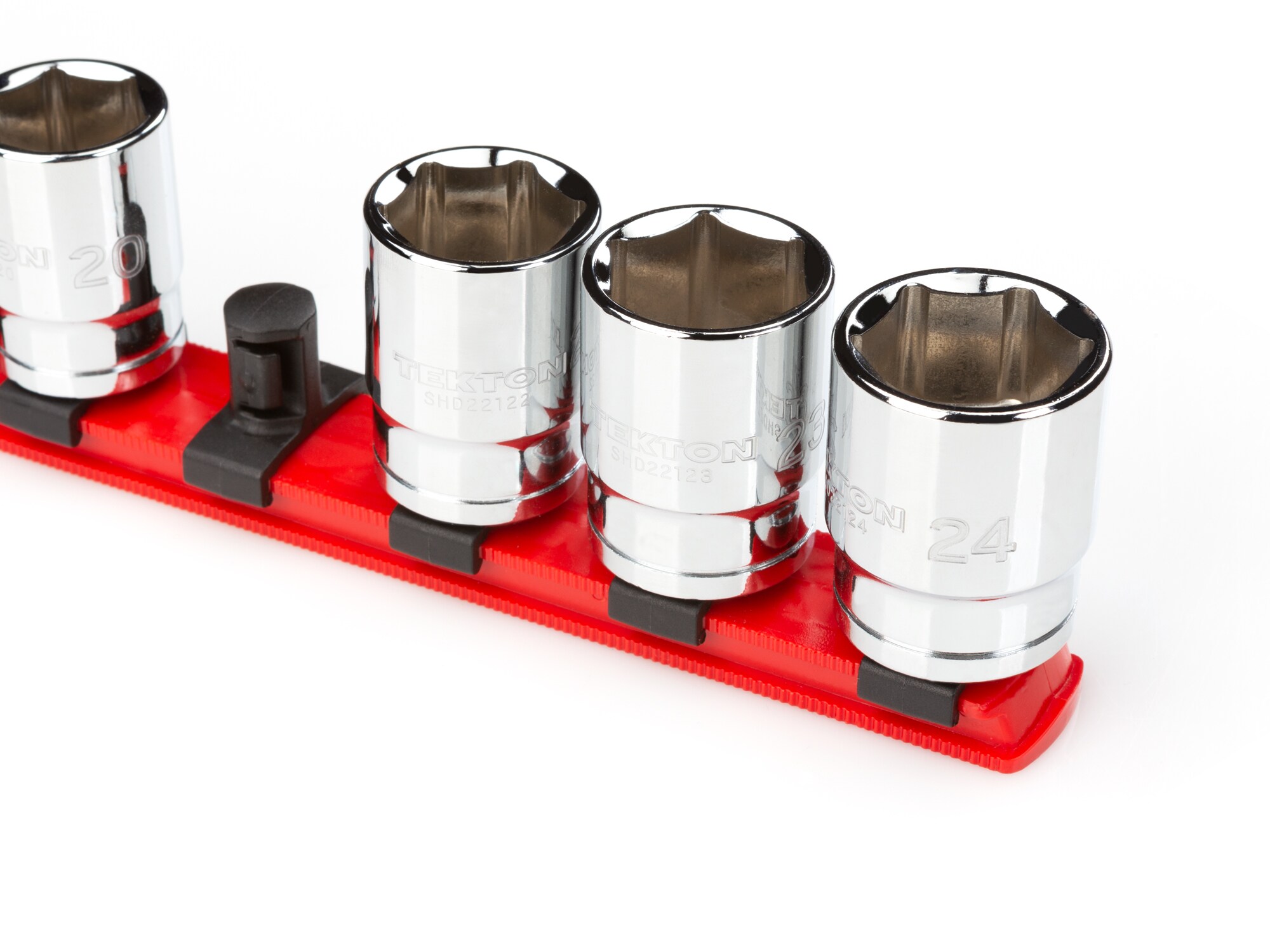 Almacenamiento de vasos de plástico TEKTON - Riel de 1/2 pulgada de unidad x 13 pulgadas con 10 clips OSR22110