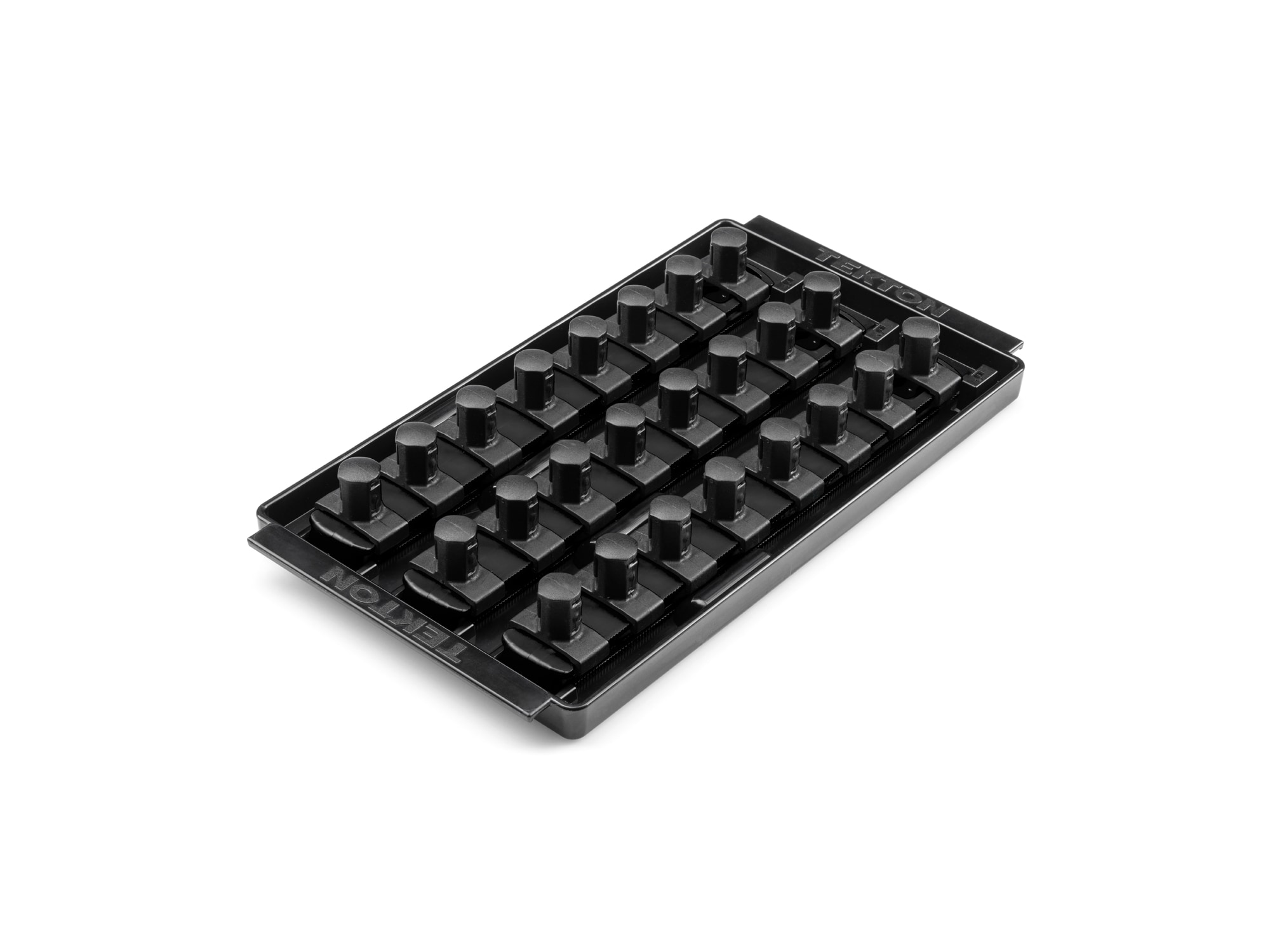 Almacenamiento de puntas de plástico TEKTON - Rieles de 1/2 pulgada x 8 pulgadas con 24 clips para puntas