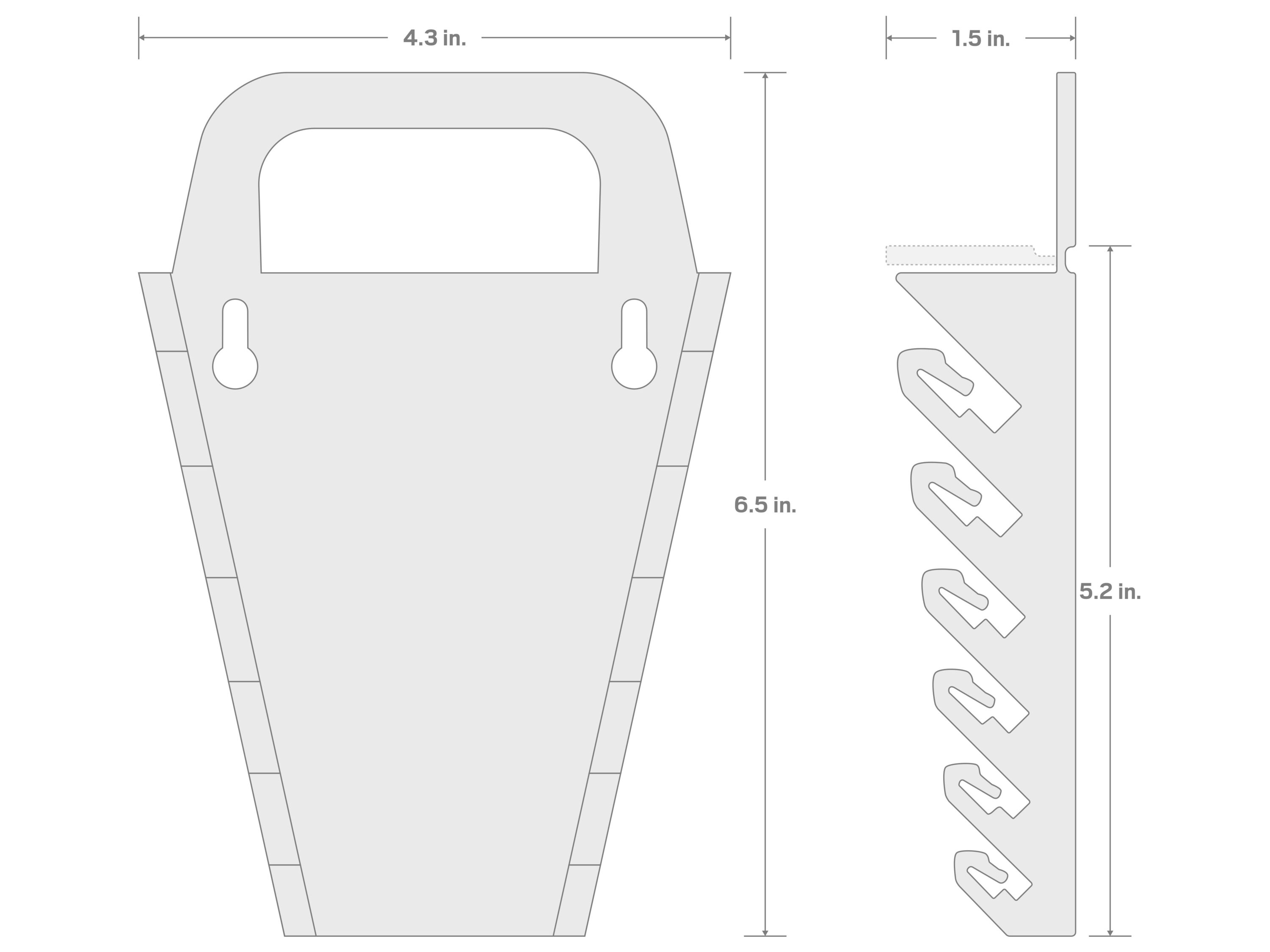 Almacenamiento de llaves inglesas de plástico TEKTON 6-Soporte de llaves inglesas de extremo de caja con trinquete Rojo ORG22206