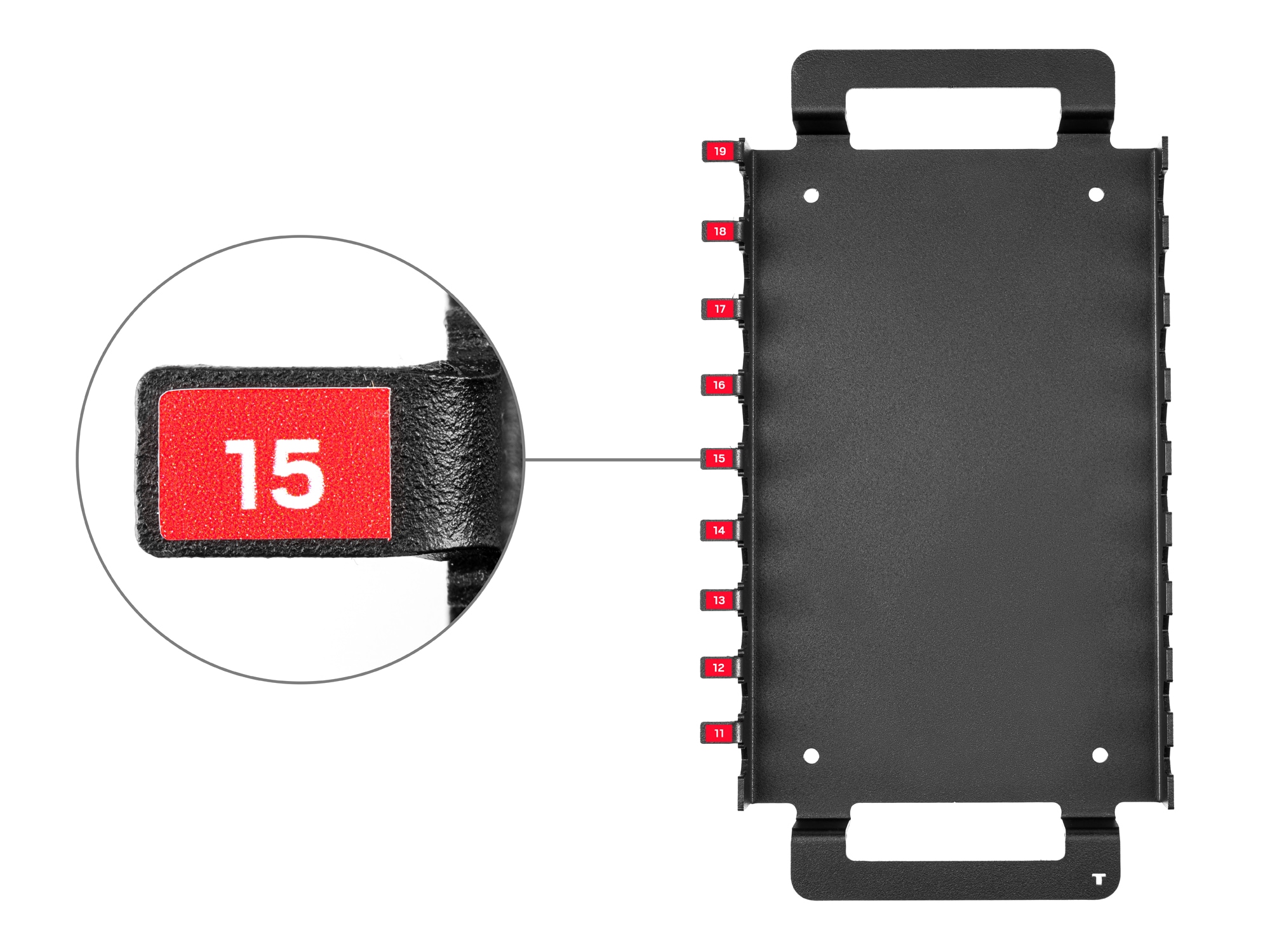 Charola de almacenamiento de acero TEKTON para 9 llaves hexagonales métricas (11-19 mm) OKH62502