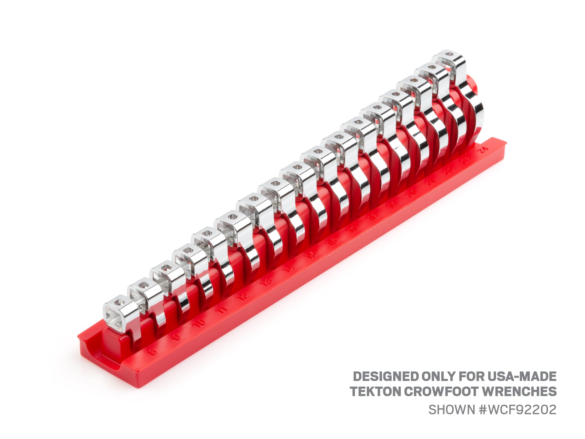 Almacenamiento de Llave de Gancho TEKTON Roja 8-24 mm 17-Herramientas 3/8 Pulgada Drive Crowfoot ORG26217