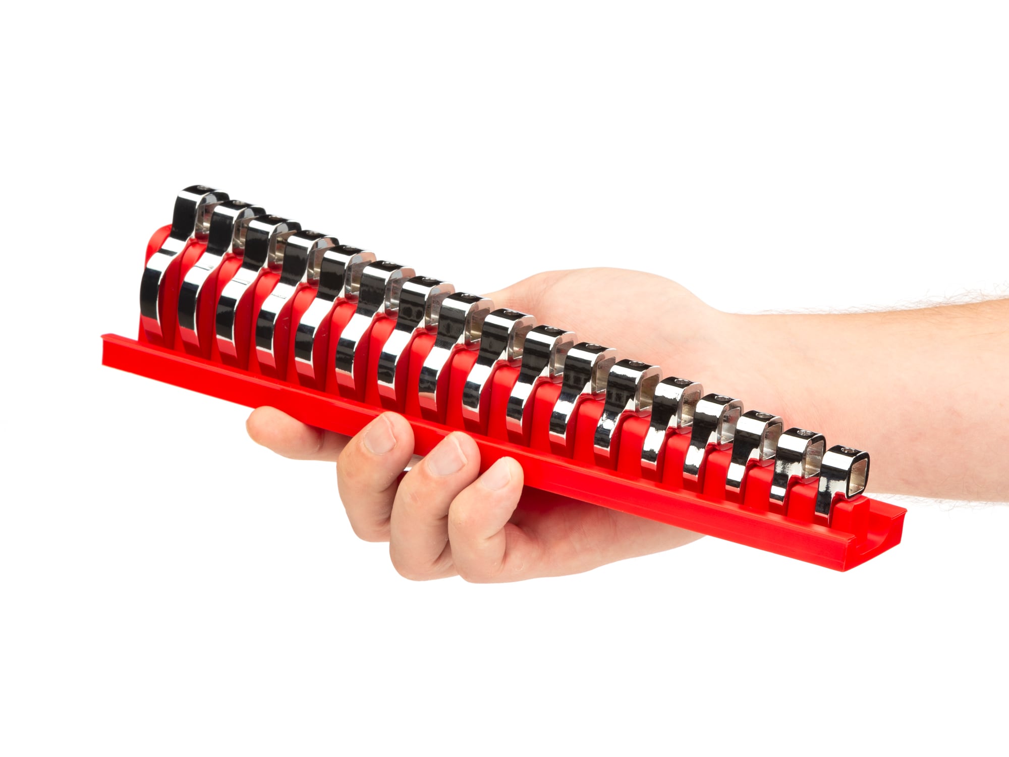 Almacenamiento de Llave de Gancho TEKTON Roja 8-24 mm 17-Herramientas 3/8 Pulgada Drive Crowfoot ORG26217