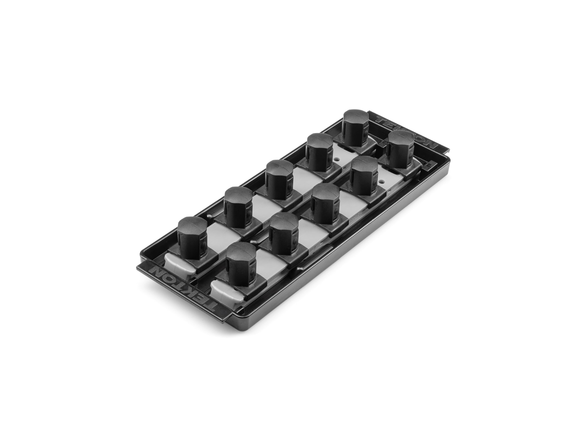 Almacenamiento de sujetadores de plástico TEKTON - Rieles de 3/4 pulgadas para unidades de 8 pulgadas con 10 clips OST31310