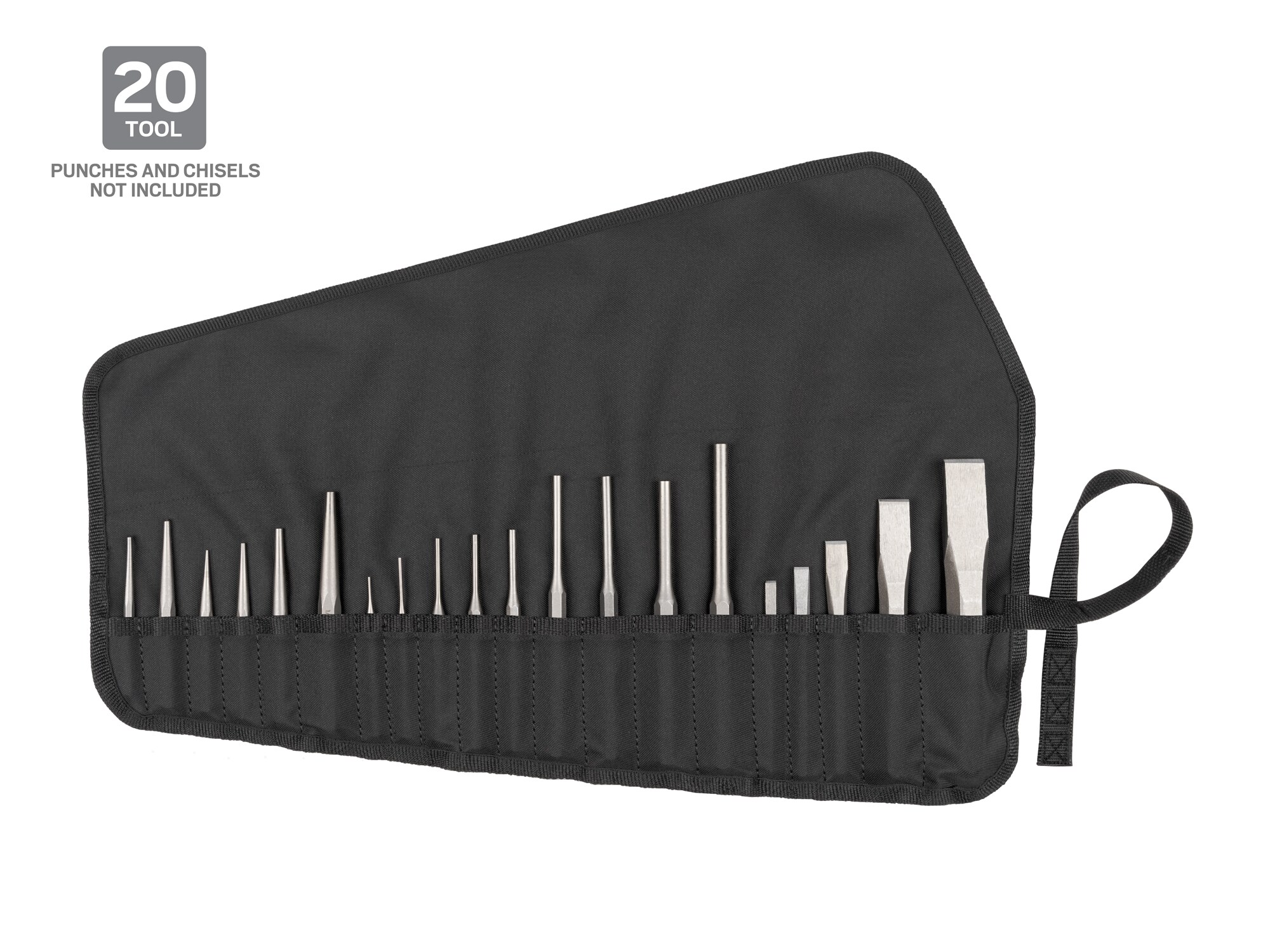 Porta herramientas de poliéster TEKTON para 20 punzones y cinceles OTP71101
