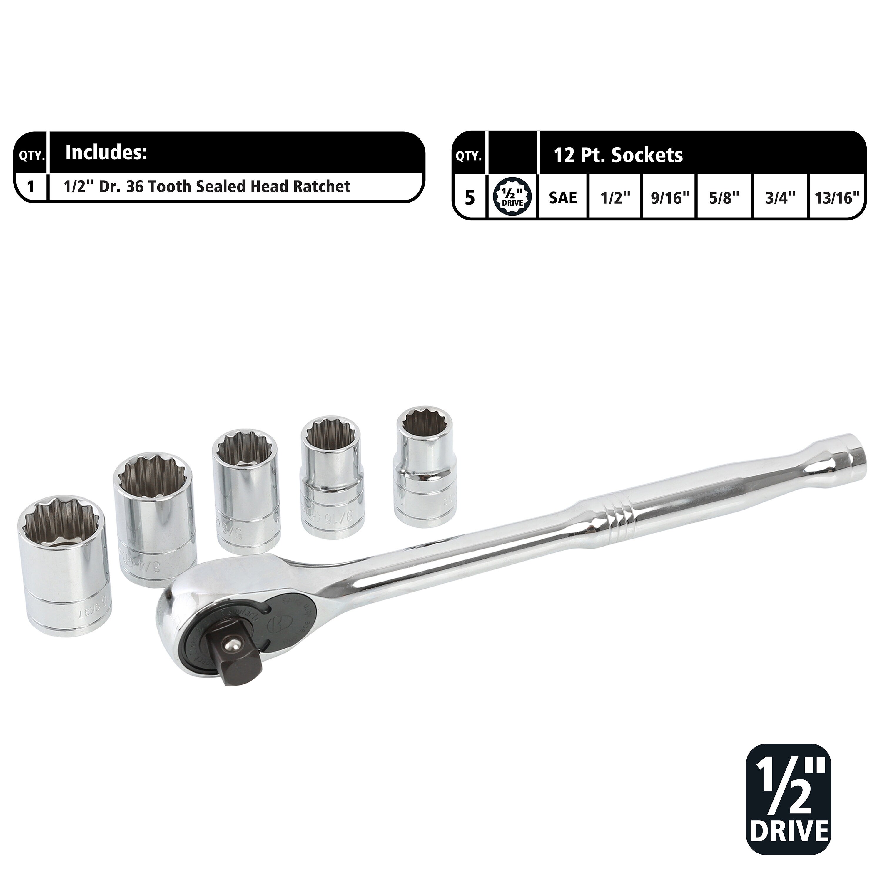 Almacenamiento de llaves de vaso de acero cromo vanadio para fuerza y durabilidad 1/4, 3/8 y 1/2 pulgadas, 82 piezas HC82U