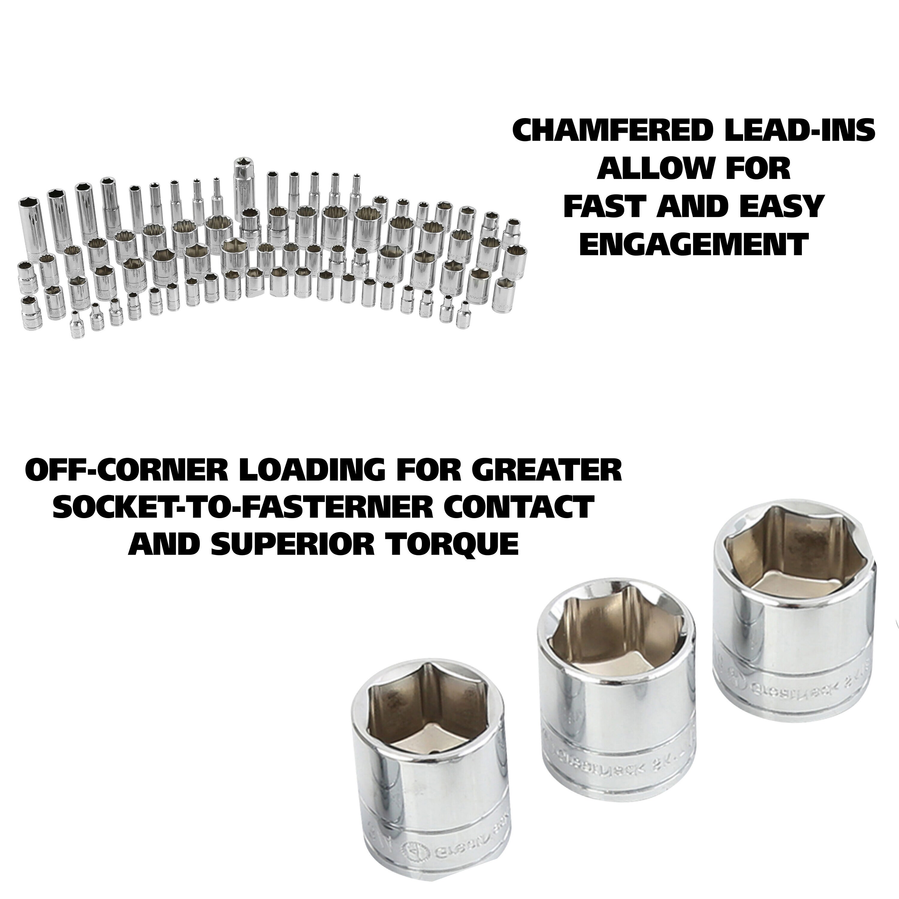 Almacenamiento de llaves de vaso de acero cromo vanadio para fuerza y durabilidad 1/4, 3/8 y 1/2 pulgadas, 82 piezas HC82U