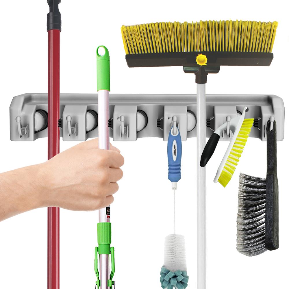 Soporte de pared para pala, rastrillo y herramientas de alta densidad de plástico y goma de Hastings Home - Organizador montado en la pared para garage, closet o cobertizo - Colgar herramientas de hogar y jardín por Fleming Supply 282590UFH