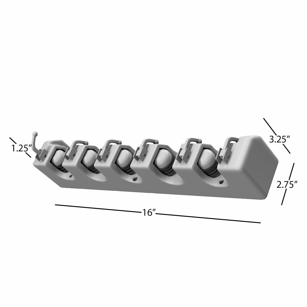 Soporte de pared para pala, rastrillo y herramientas de alta densidad de plástico y goma de Hastings Home - Organizador montado en la pared para garage, closet o cobertizo - Colgar herramientas de hogar y jardín por Fleming Supply 282590UFH