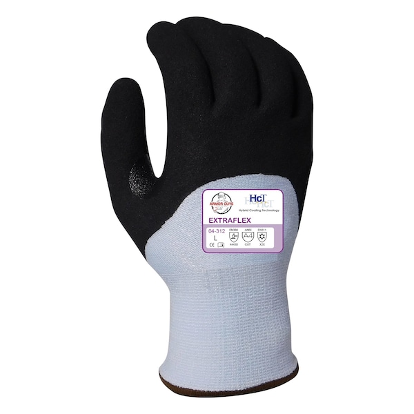 Guantes resistentes al corte Armor Guys, Nivel de corte A4, 13g, Azul claro/Negro, XL - 04-312-XL