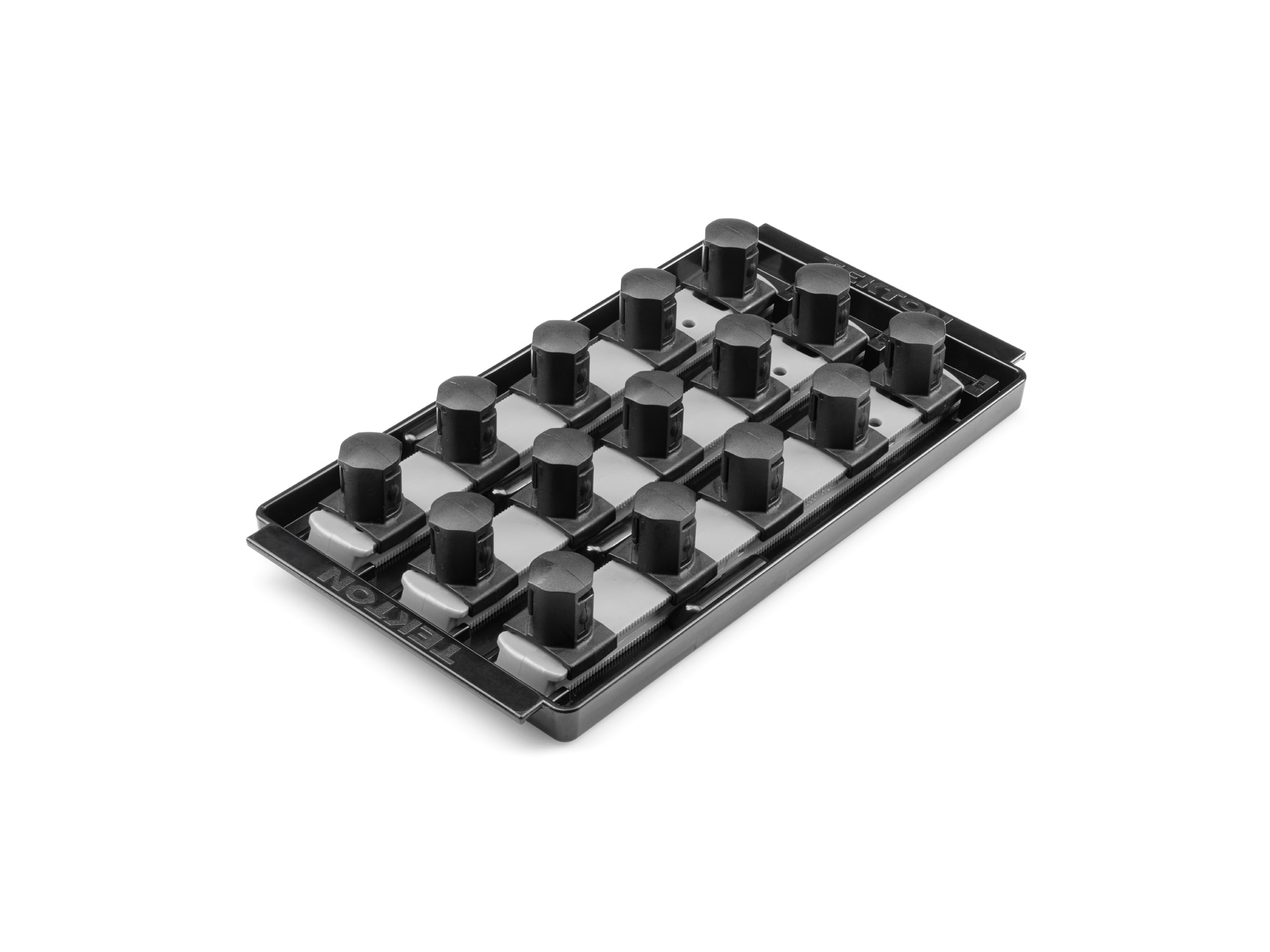 Organizador de plástico para vasos TEKTON - 3/4 pulgadas de unidad x rieles de 8 pulgadas con 15 clips OST35315