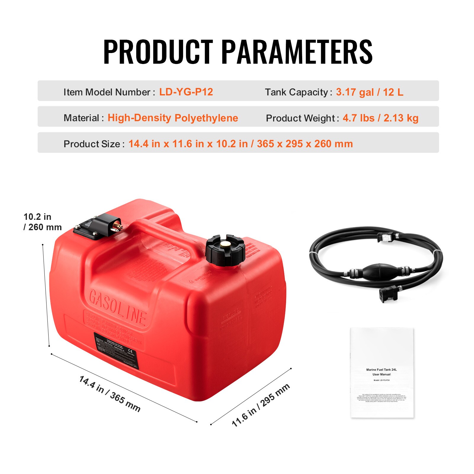 Módulo de almacenamiento de polietileno 1 x tanque de combustible marino SVOPESCYCYXWS07293V0