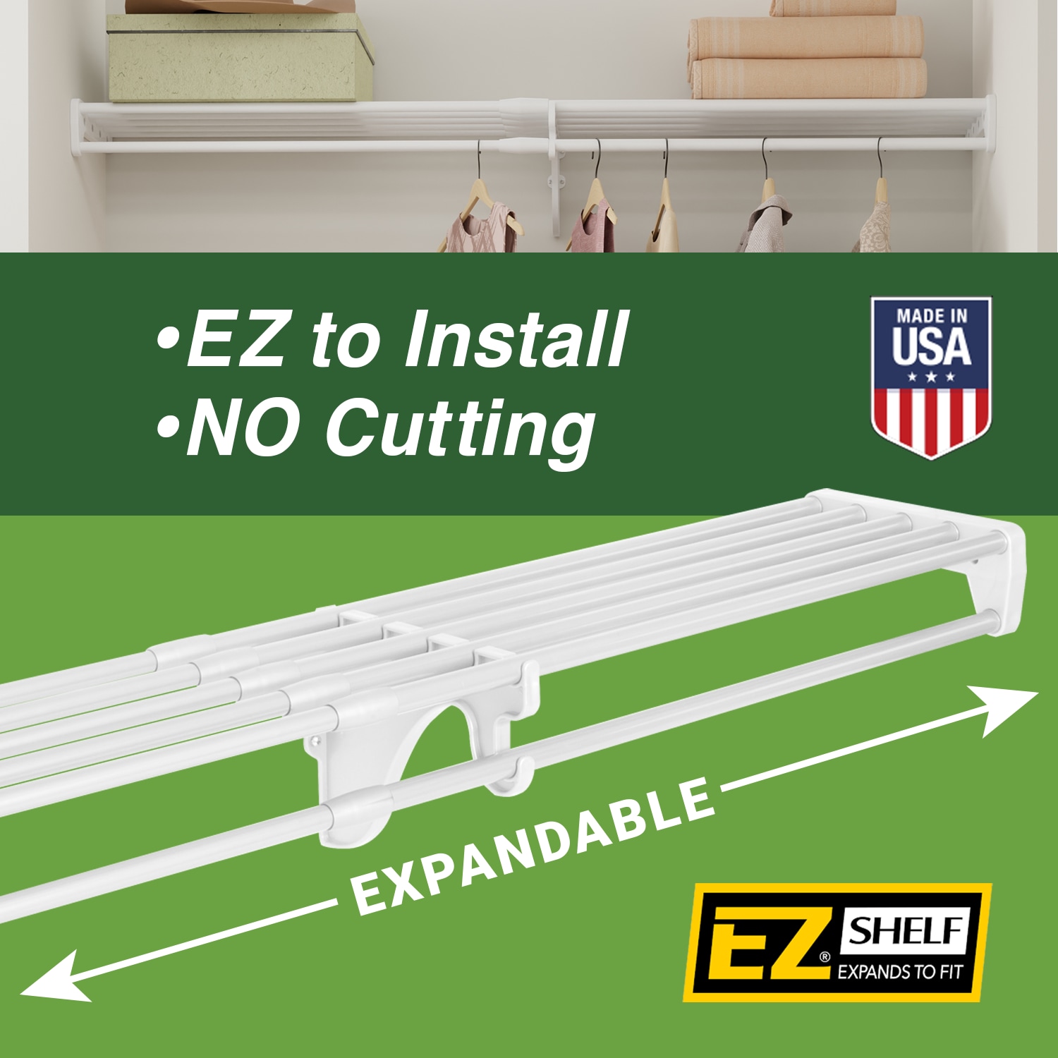 Sistema de almacenamiento para garaje de acero blanco EZ Shelf de 75 pulgadas de ancho x 12 pulgadas de profundidad EZS-G-SW72