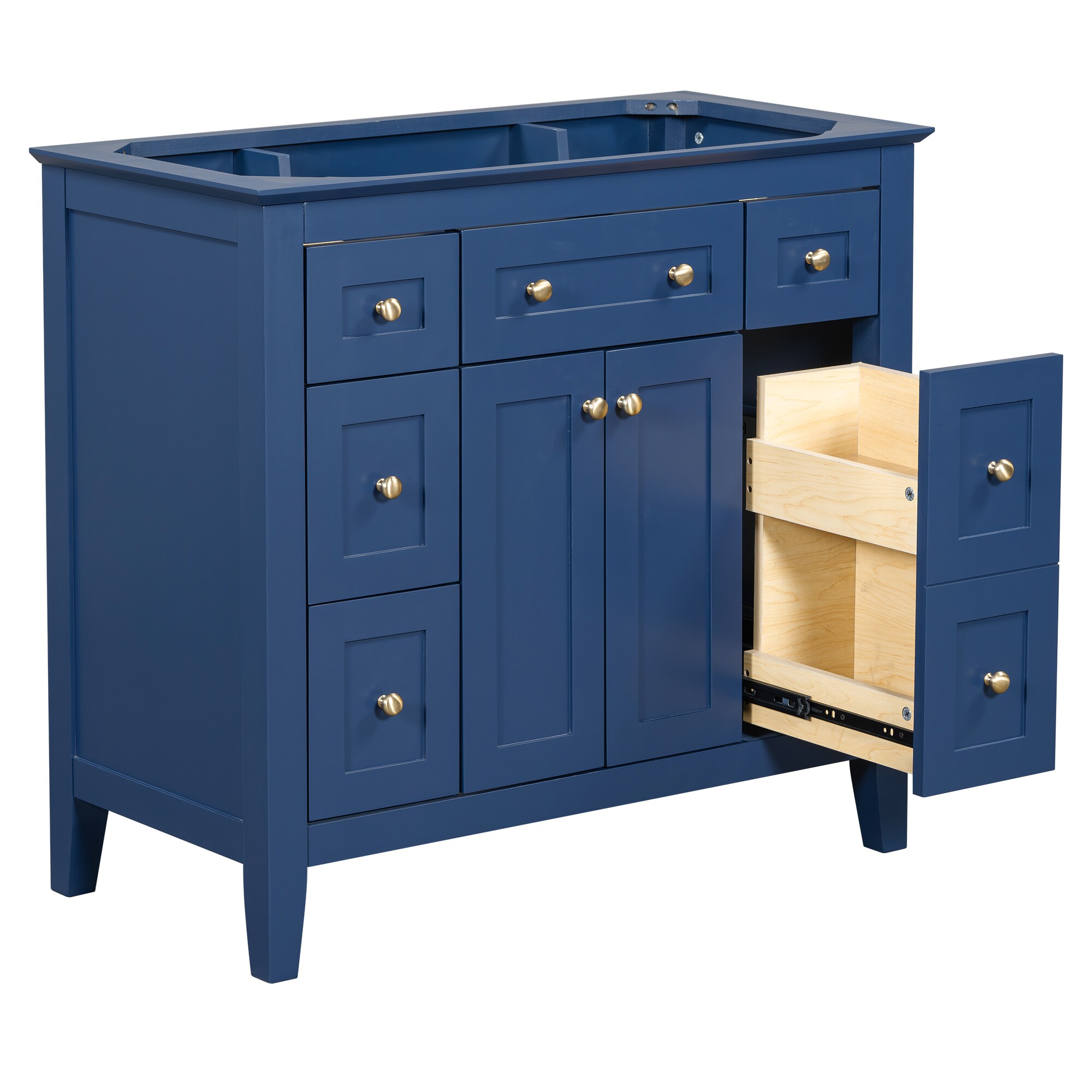 Gabinete de almacenamiento independiente de utilidad azul de MDF ZAKLOOP 17.83 pulgadas de ancho x 33.38 pulgadas de alto XU1422S0000719