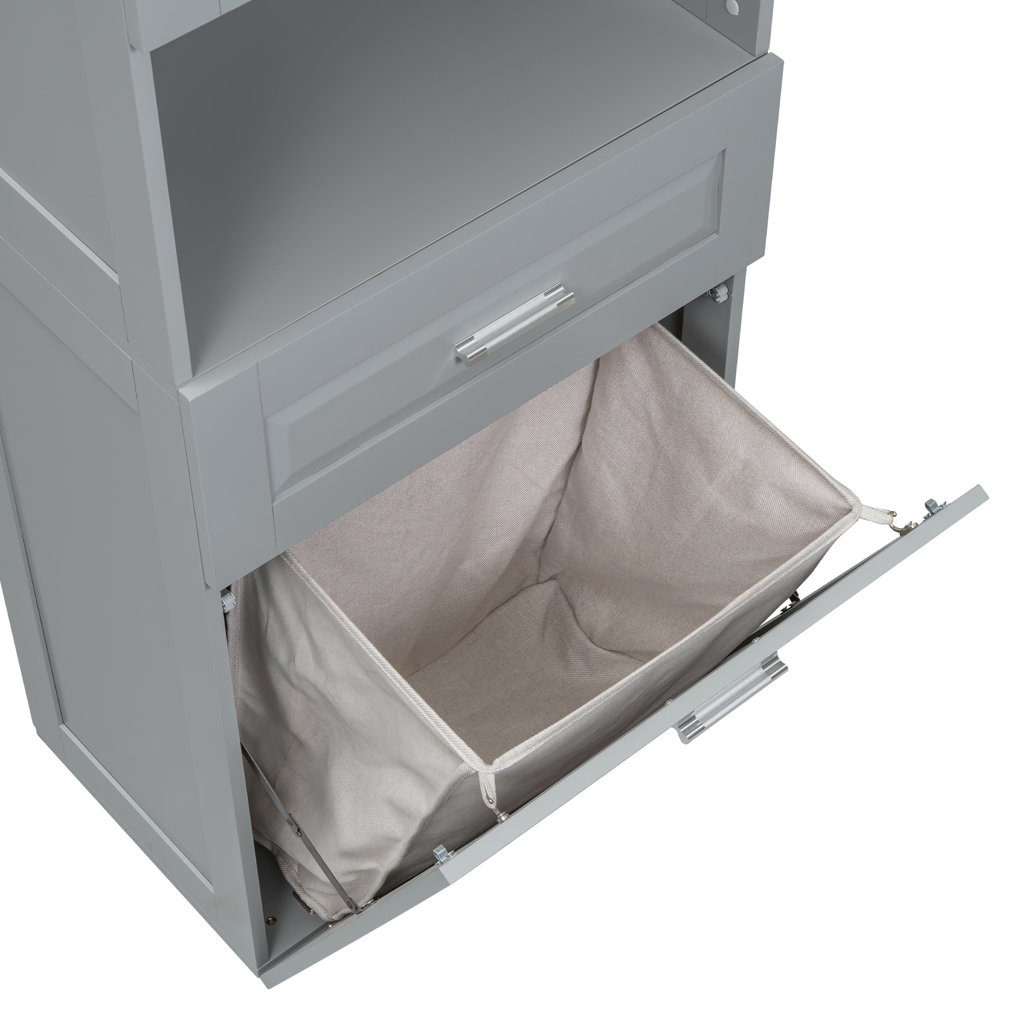 Gabinete de almacenamiento utilitario independiente gris de MDF ZAKLOOP de 16.29 pulgadas de ancho x 69.92 pulgadas de alto XU42242604