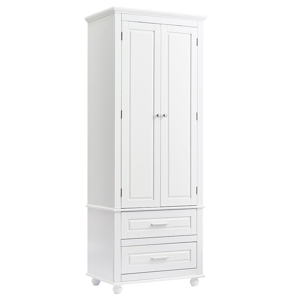 Gabinete de almacenamiento utilitario montado en la pared blanco de compuesto de madera de 15.7 pulgadas de ancho x 62.5 pulgadas de alto ModernLuxe L-WF299284AAK