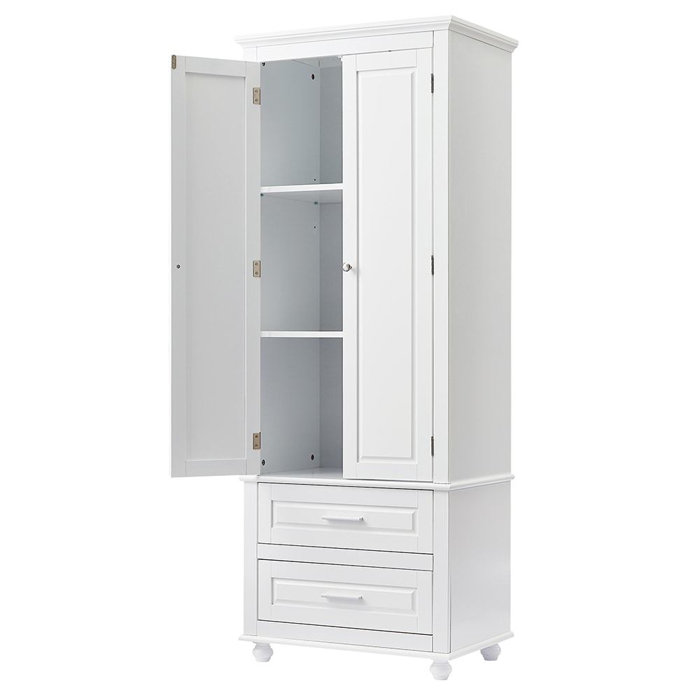 Gabinete de almacenamiento utilitario montado en la pared blanco de compuesto de madera de 15.7 pulgadas de ancho x 62.5 pulgadas de alto ModernLuxe L-WF299284AAK
