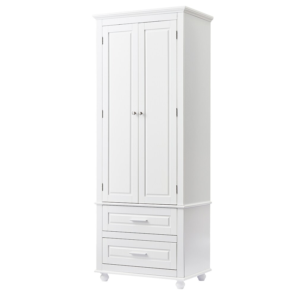 Gabinete de almacenamiento utilitario montado en la pared blanco de compuesto de madera de 15.7 pulgadas de ancho x 62.5 pulgadas de alto ModernLuxe L-WF299284AAK