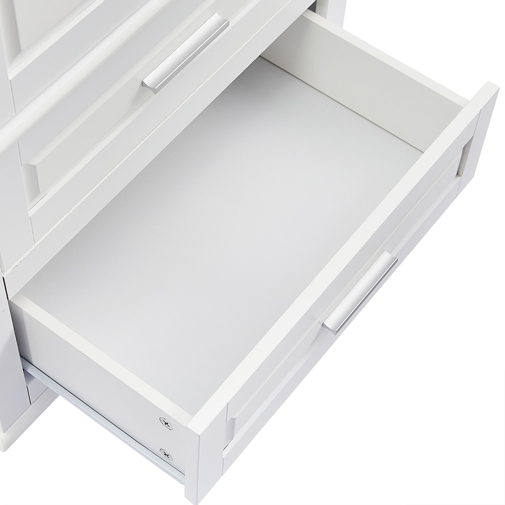 Gabinete de almacenamiento utilitario montado en la pared blanco de compuesto de madera de 15.7 pulgadas de ancho x 62.5 pulgadas de alto ModernLuxe L-WF299284AAK