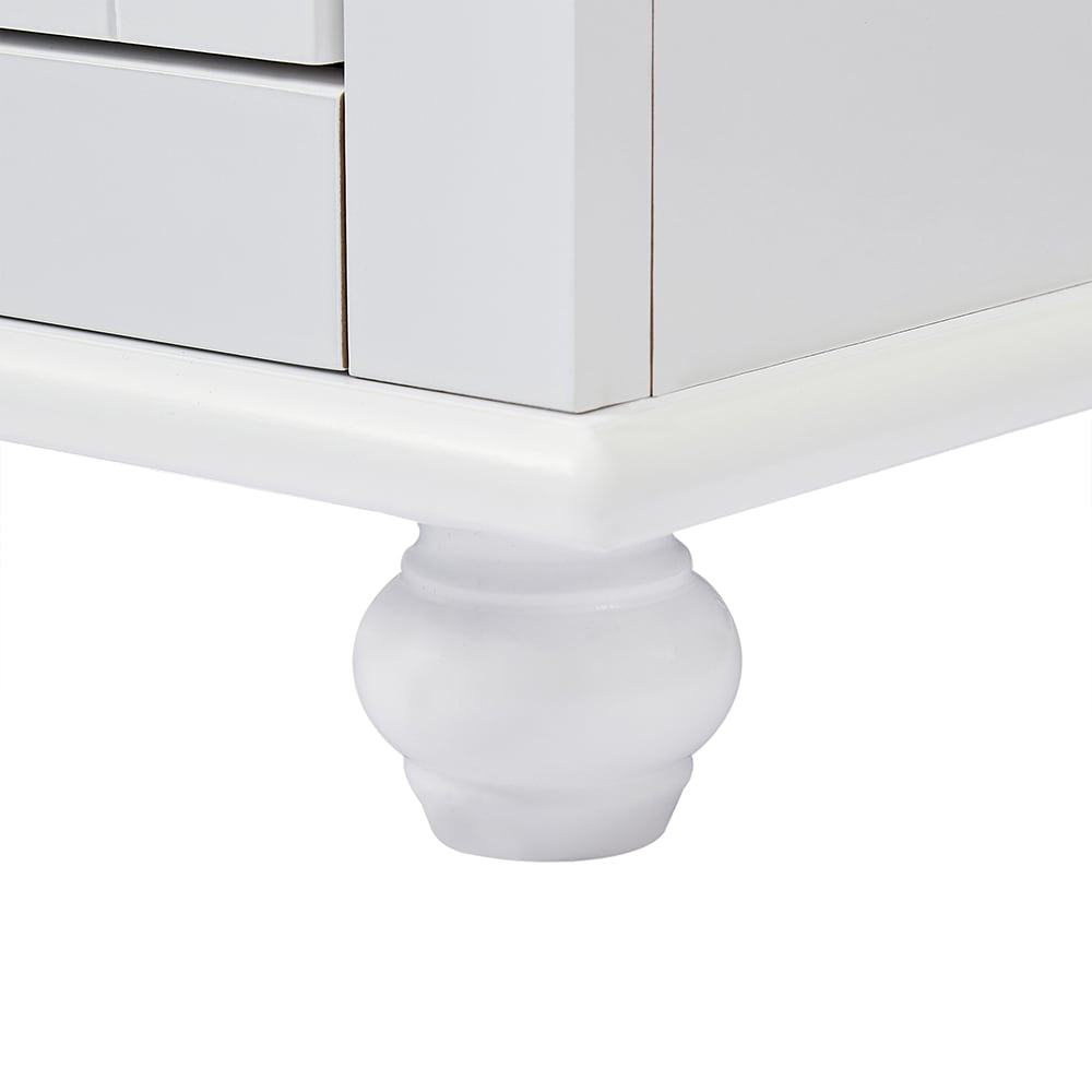 Gabinete de almacenamiento utilitario montado en la pared blanco de compuesto de madera de 15.7 pulgadas de ancho x 62.5 pulgadas de alto ModernLuxe L-WF299284AAK