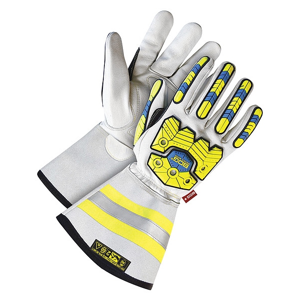 Guantes de cuero Bdg, Nivel de corte A5, Blanco/Blanco, 2XL - 20-1-10699-X2L
