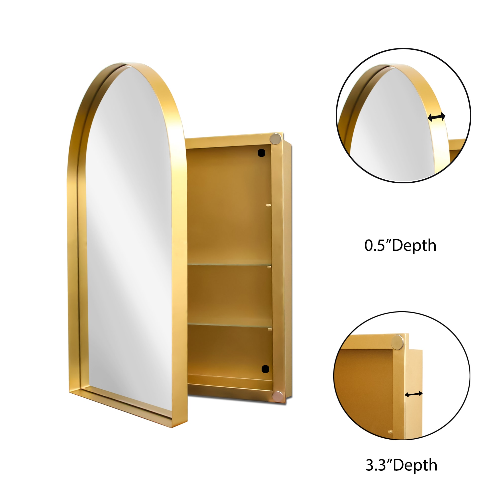 Gabinete de almacenamiento de utilidad independiente de acero dorado ZAKLOOP de 24 pulgadas de ancho x 4.7 pulgadas de alto WU1396126988