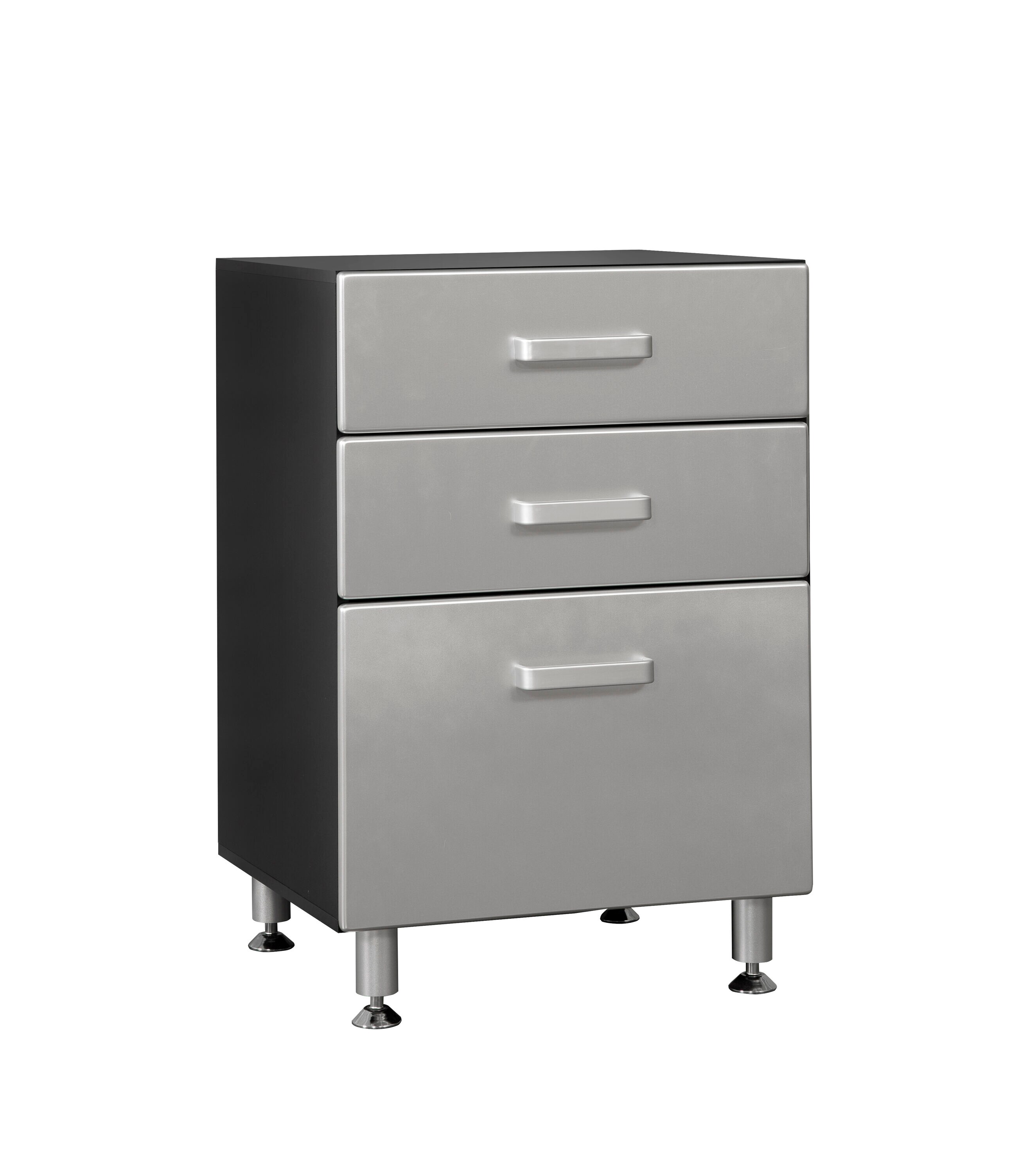 Sistema de almacenamiento duro para garaje OSHOME 23.5 pulgadas de ancho x 36.0 pulgadas de alto x 21.0 pulgadas de profundidad Gabinete de garaje de madera compuesta independiente en negro 24216K