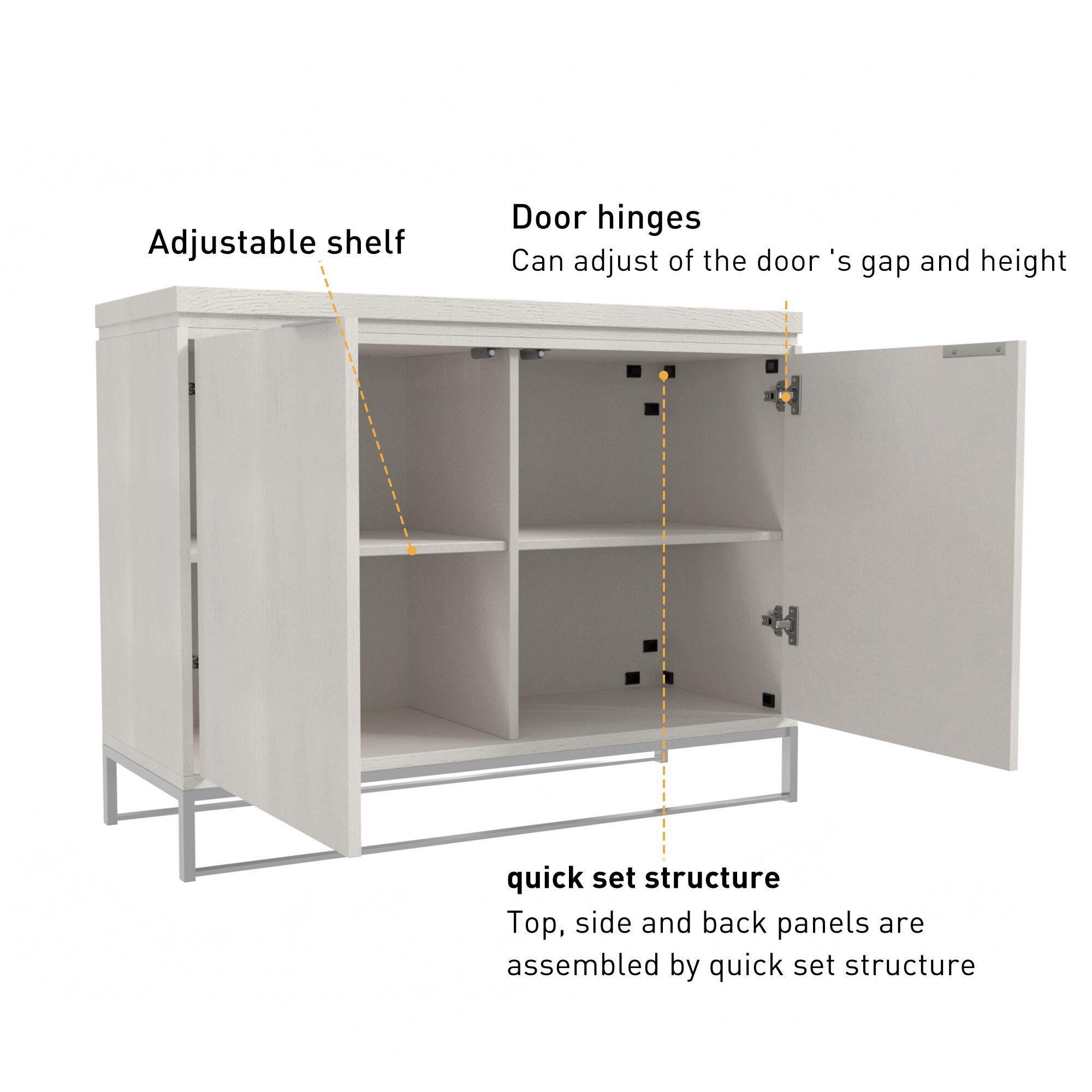 Gabinete de almacenamiento utilitario independiente blanco de MDF de 15.75 pulgadas de ancho x 31.5 pulgadas de alto CL-971S-K-GW-N de Clihome