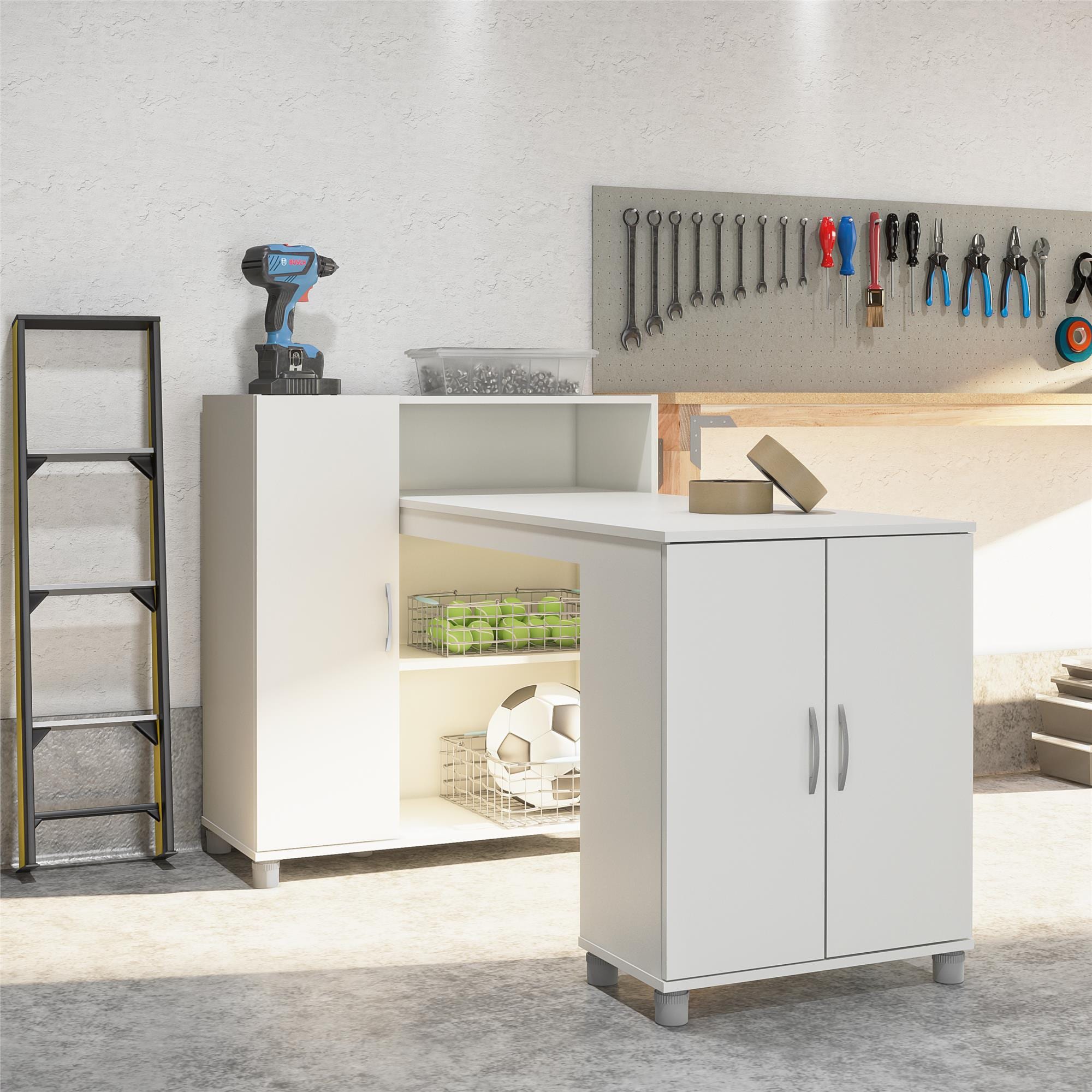 Mesa de centro Ameriwood Home Lory 59.61 pulgadas de ancho x 38.25 pulgadas de altura blanco Stipple 8757015COM