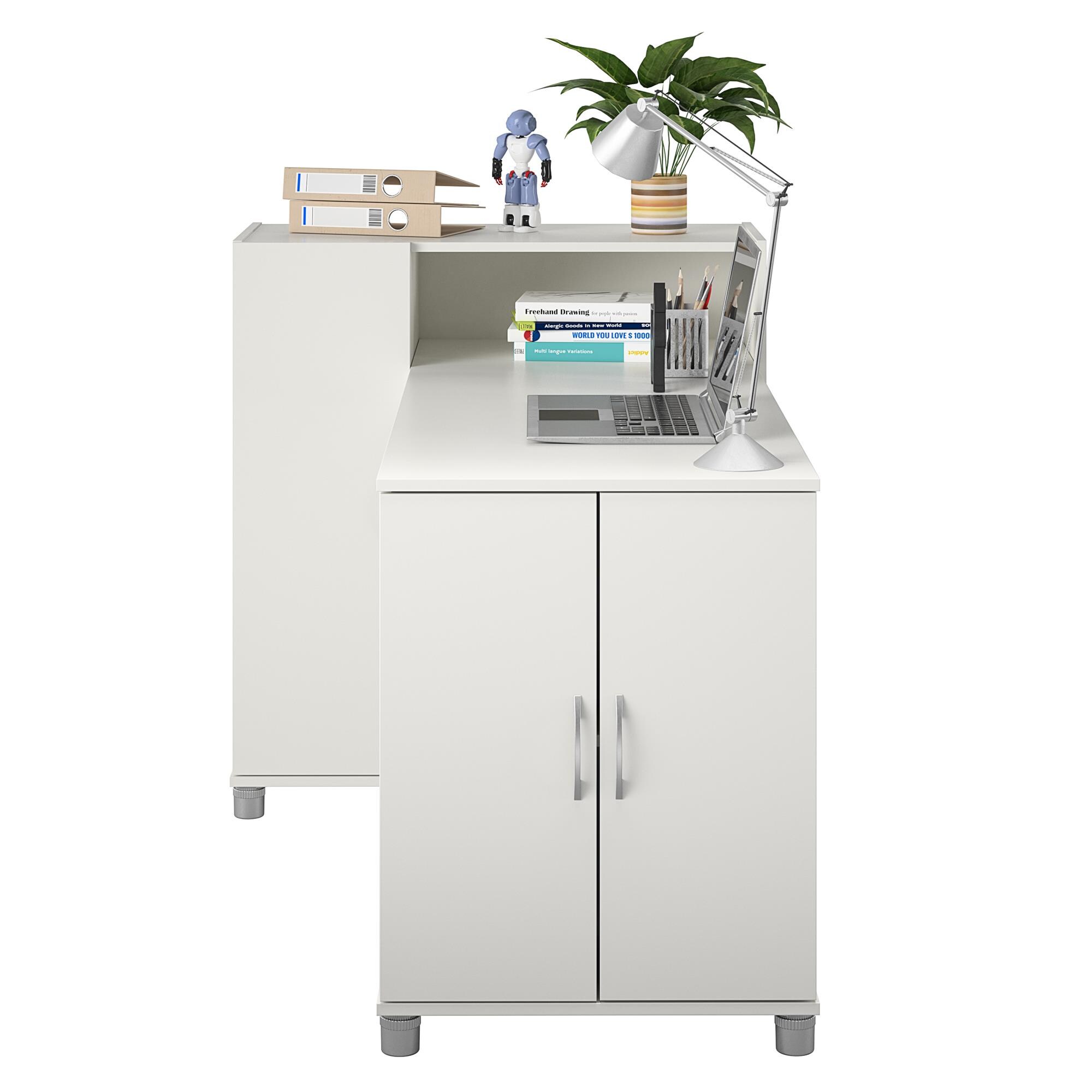 Mesa de centro Ameriwood Home Lory 59.61 pulgadas de ancho x 38.25 pulgadas de altura blanco Stipple 8757015COM