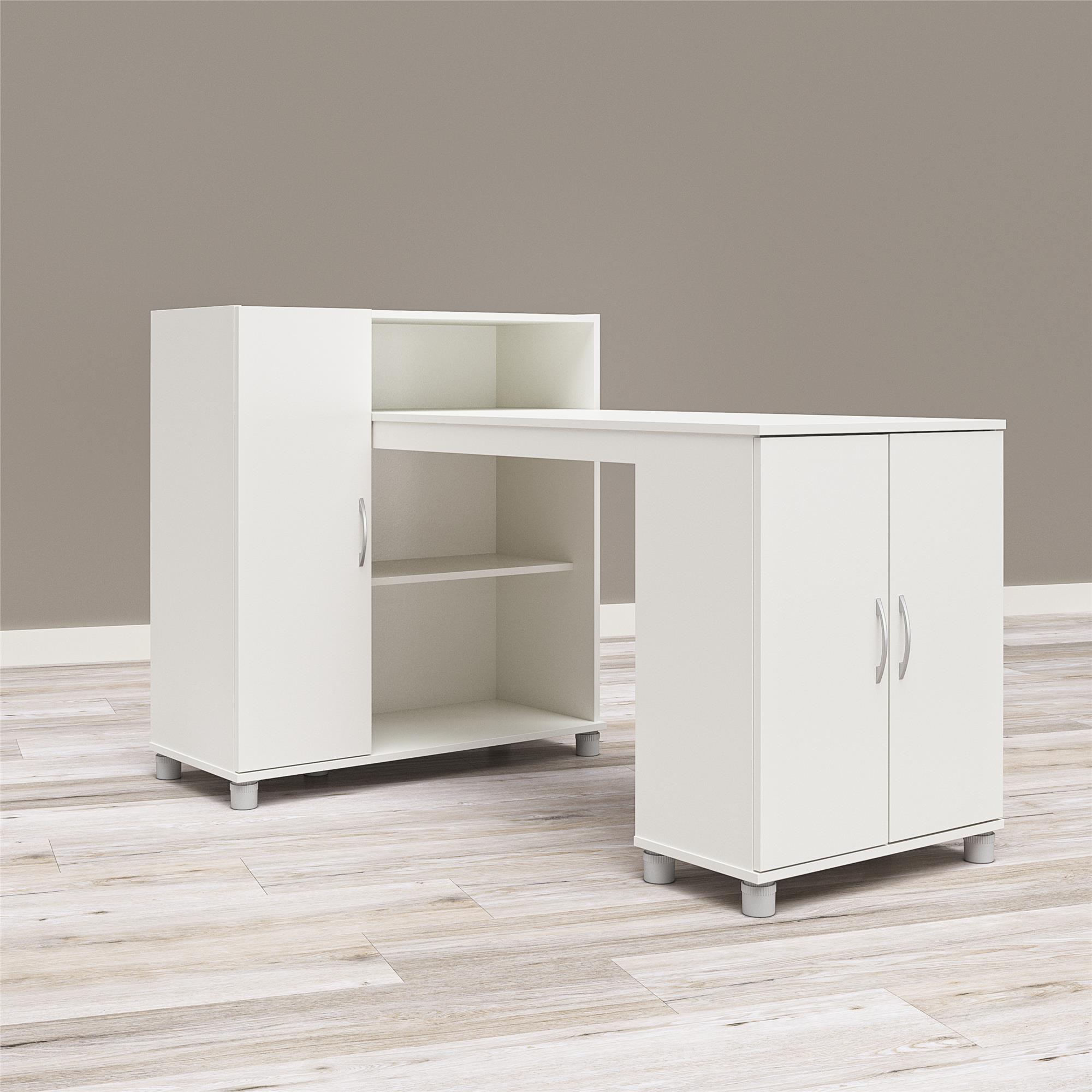 Mesa de centro Ameriwood Home Lory 59.61 pulgadas de ancho x 38.25 pulgadas de altura blanco Stipple 8757015COM