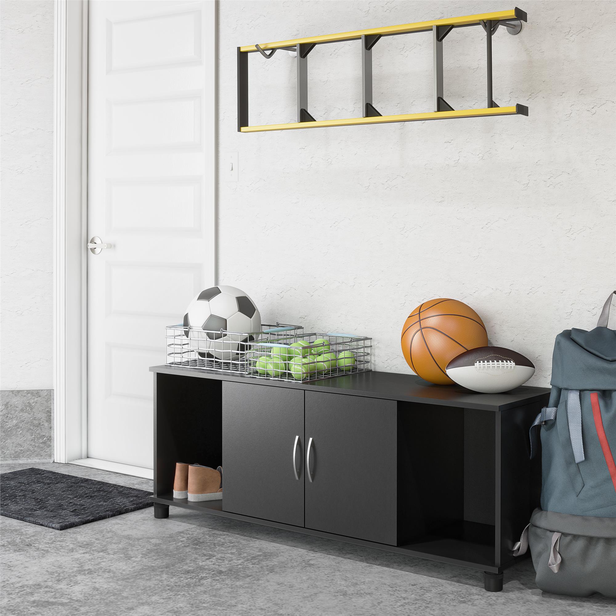 Mueble para el hogar Ameriwood Home Lory 53.58 pulgadas de ancho x 20.50 pulgadas de alto en textura negra con moteado 6004056COM