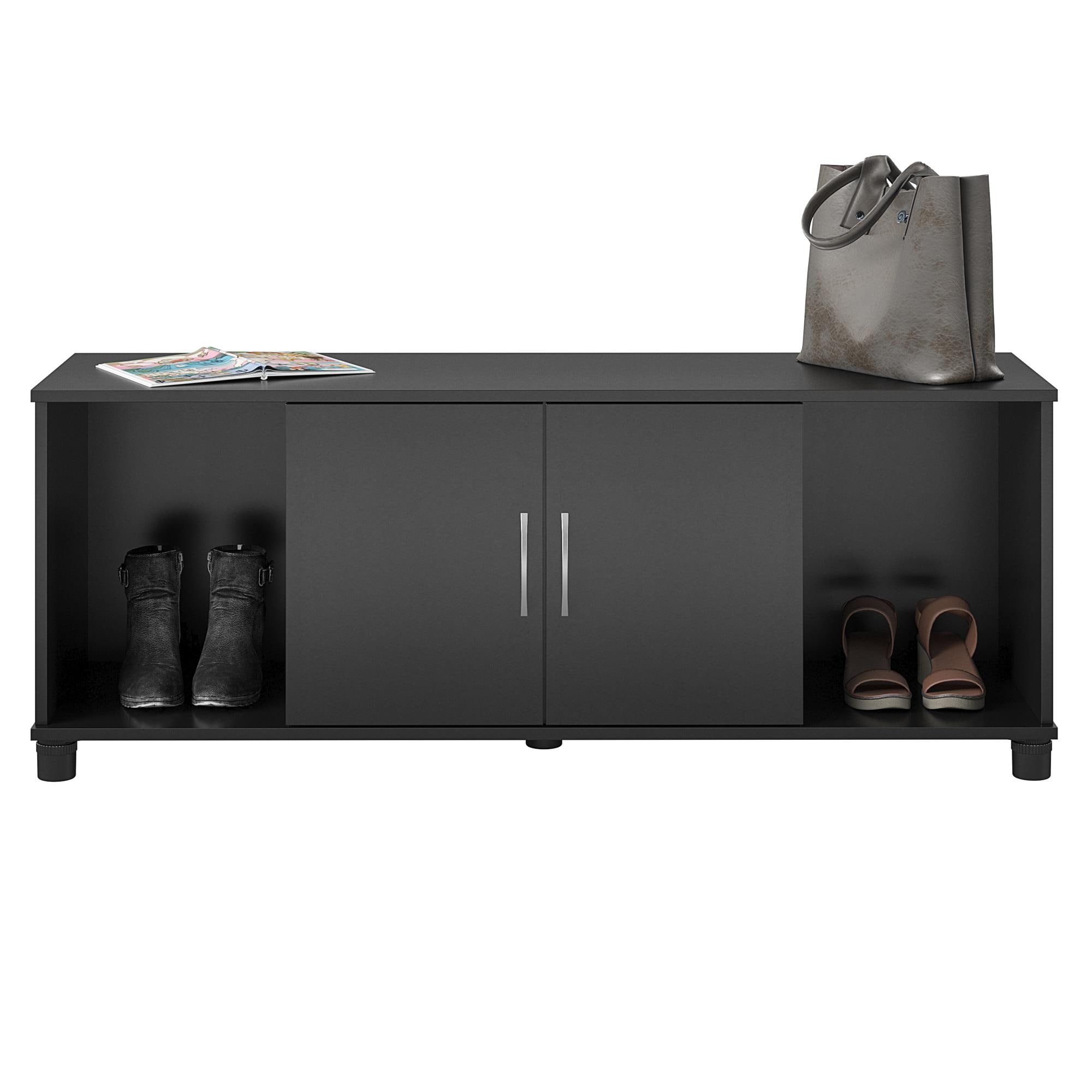 Mueble para el hogar Ameriwood Home Lory 53.58 pulgadas de ancho x 20.50 pulgadas de alto en textura negra con moteado 6004056COM
