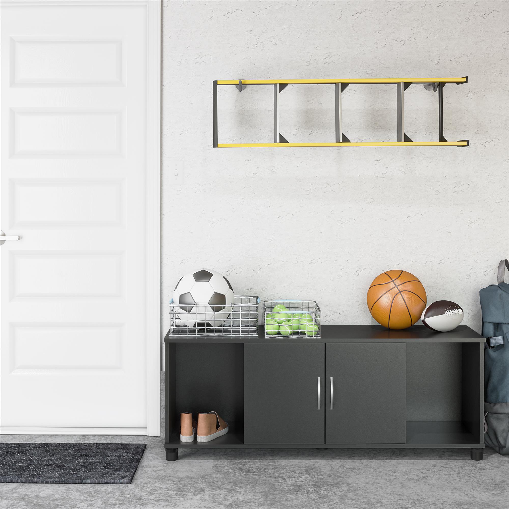 Mueble para el hogar Ameriwood Home Lory 53.58 pulgadas de ancho x 20.50 pulgadas de alto en textura negra con moteado 6004056COM